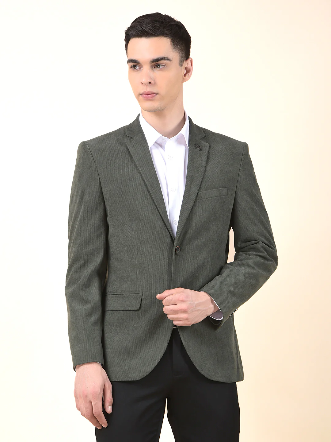 Blazer for Men | Premium Formal Blazer Slim Fit Notched Collar Polyester Fabric Solid Pattern - Image 3
