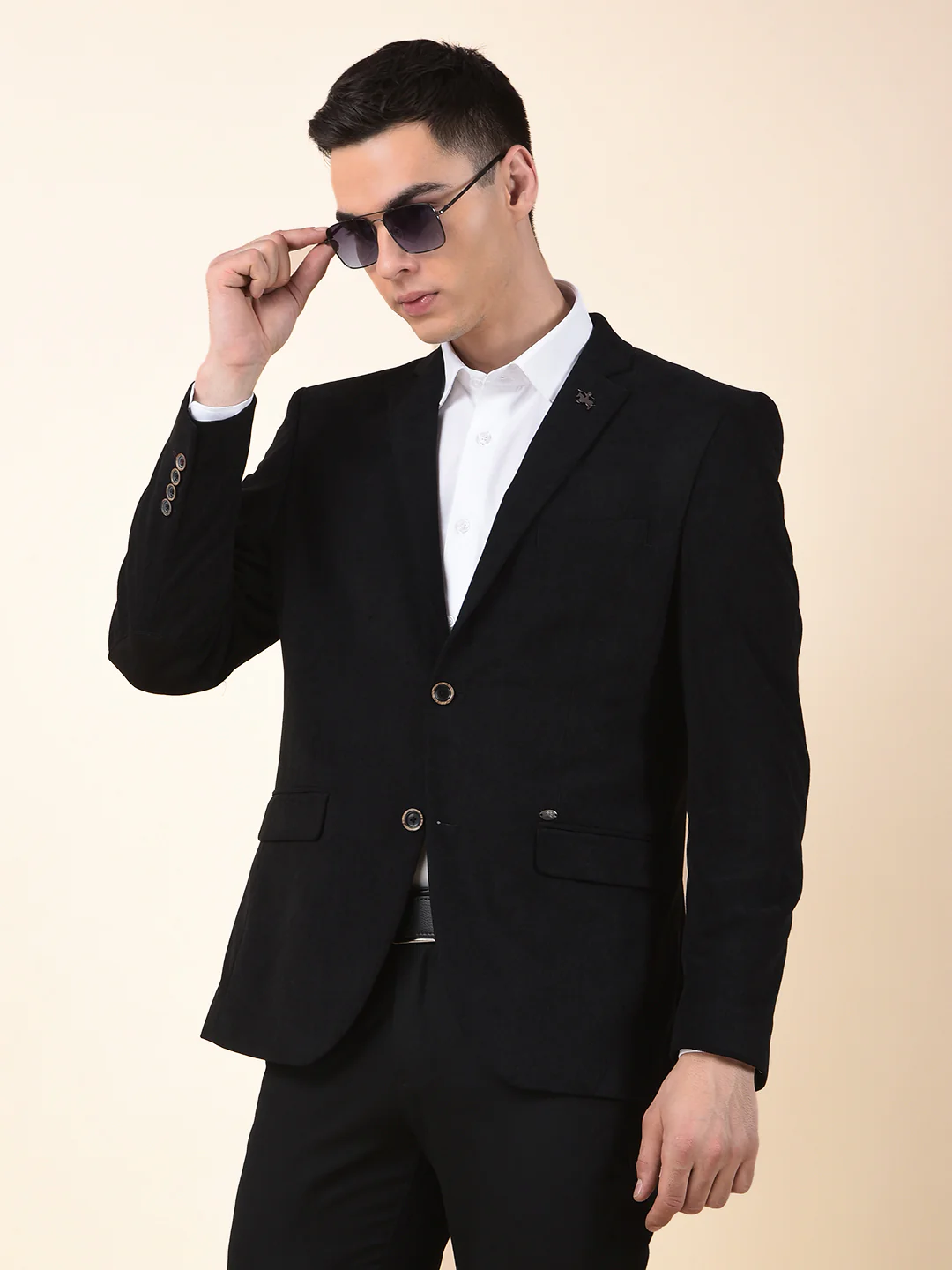 Blazer for Men | Premium Formal Blazer Slim Fit Notched Collar Polyester Fabric Solid Pattern - Image 2