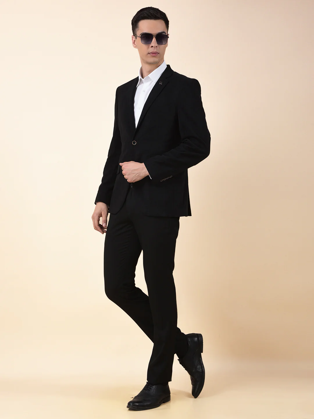 Blazer for Men | Premium Formal Blazer Slim Fit Notched Collar Polyester Fabric Solid Pattern - Image 3