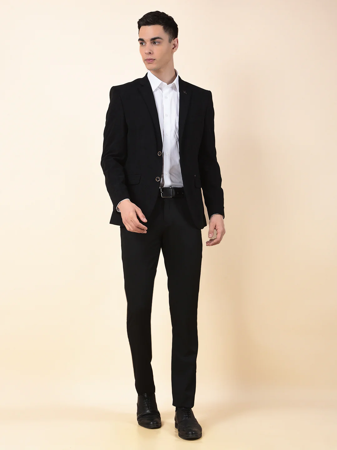 Blazer for Men | Premium Formal Blazer Slim Fit Notched Collar Polyester Fabric Solid Pattern - Image 4