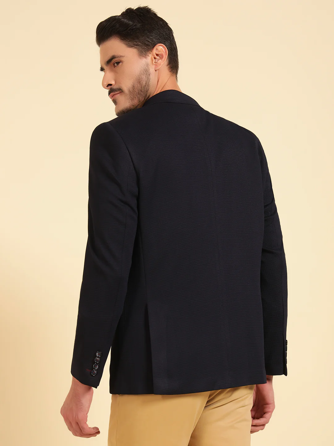 Blazer for Men | Premium Casual Blazer Slim Fit Notched Collar Terry Rayon Fabric Self Design Pattern - Image 8