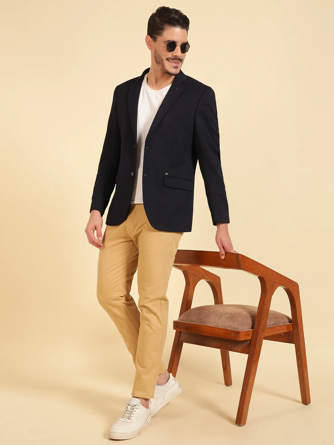 Blazer for Men | Premium Casual Blazer Slim Fit Notched Collar Terry Rayon Fabric Self Design Pattern - Image 9