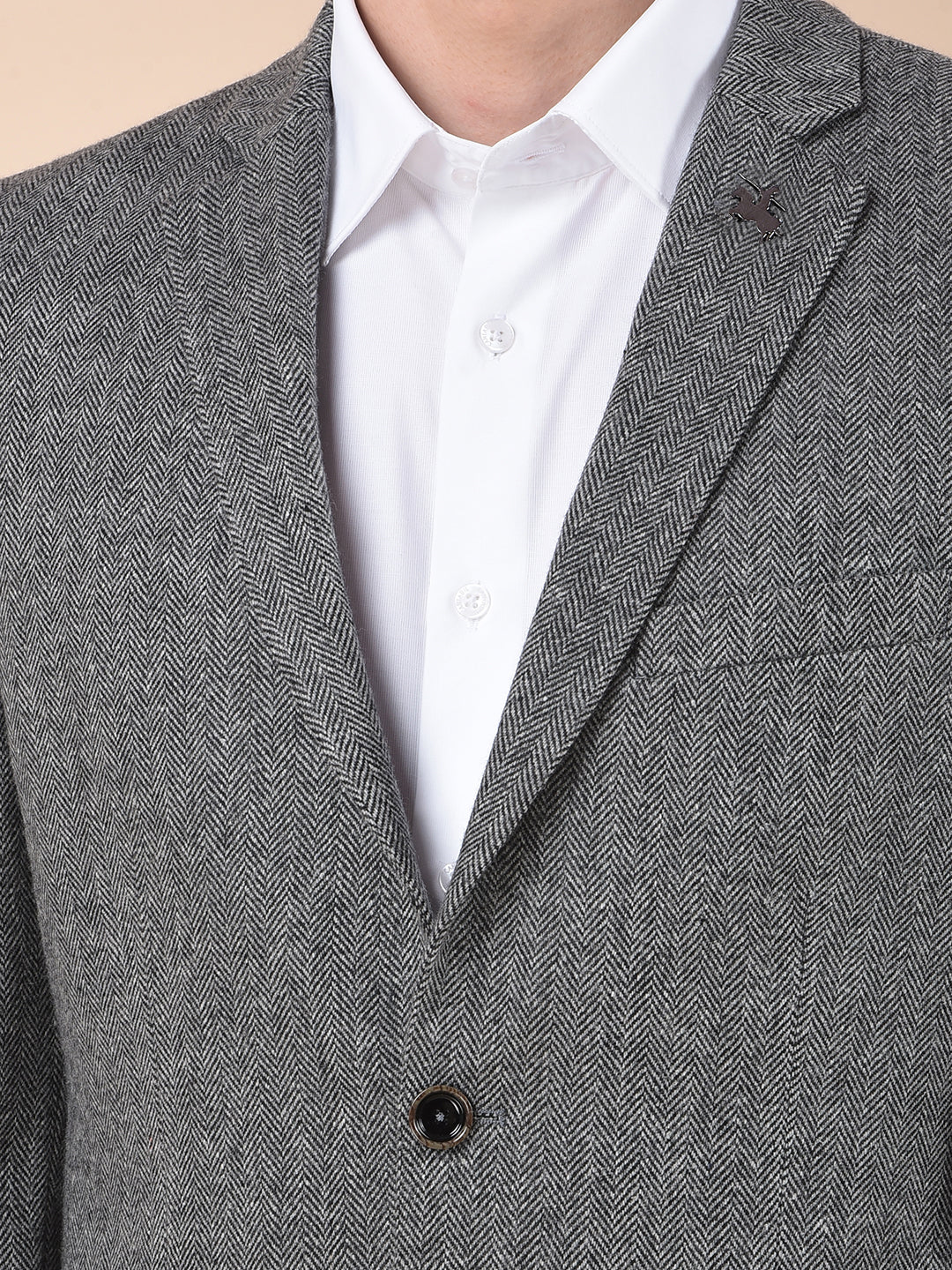 Blazer for Men | Premium Formal Blazer Slim Fit Notched Collar Wool Blend Fabric Self Design Pattern - Image 7