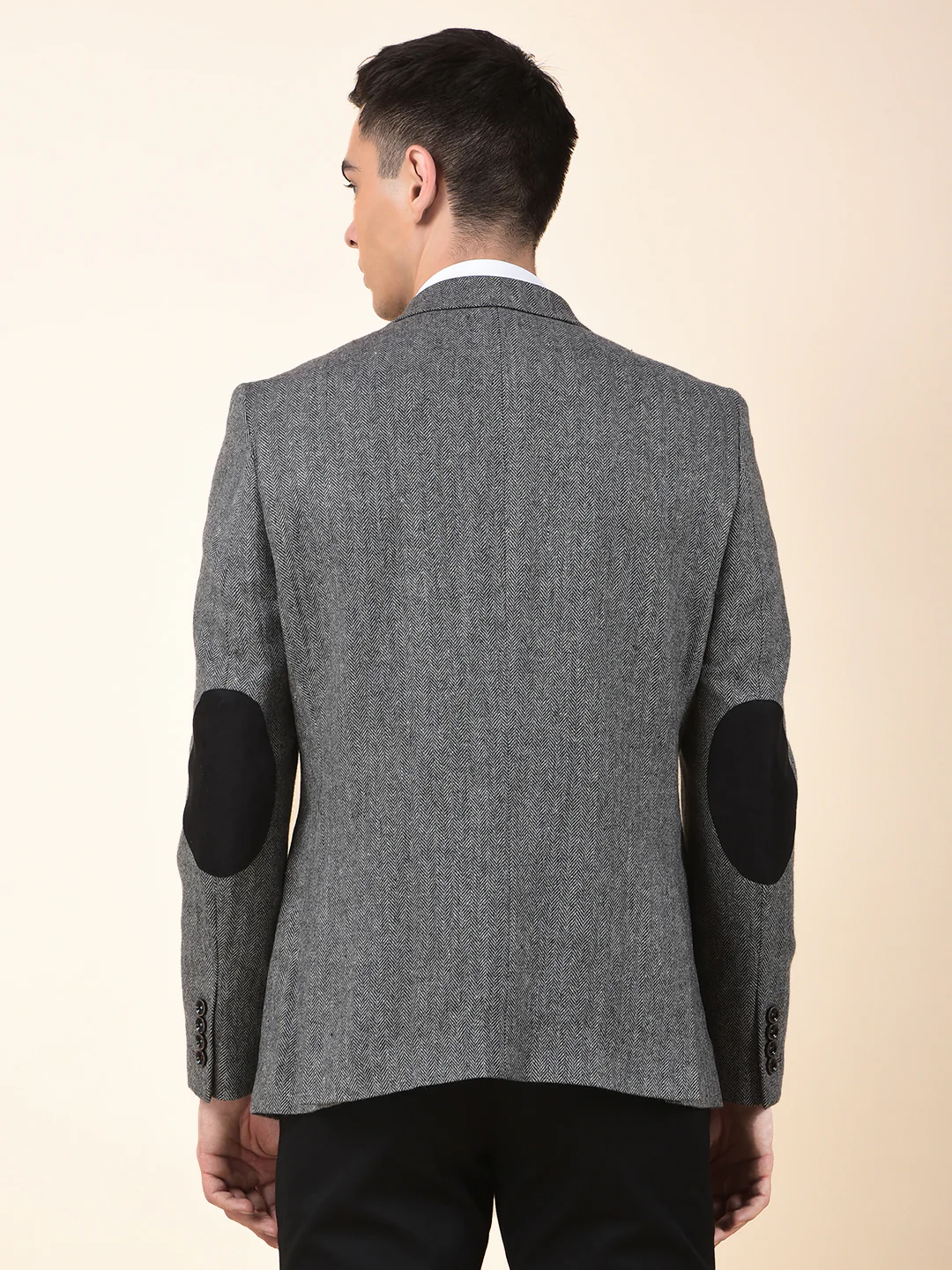 Blazer for Men | Premium Formal Blazer Slim Fit Notched Collar Wool Blend Fabric Self Design Pattern - Image 8
