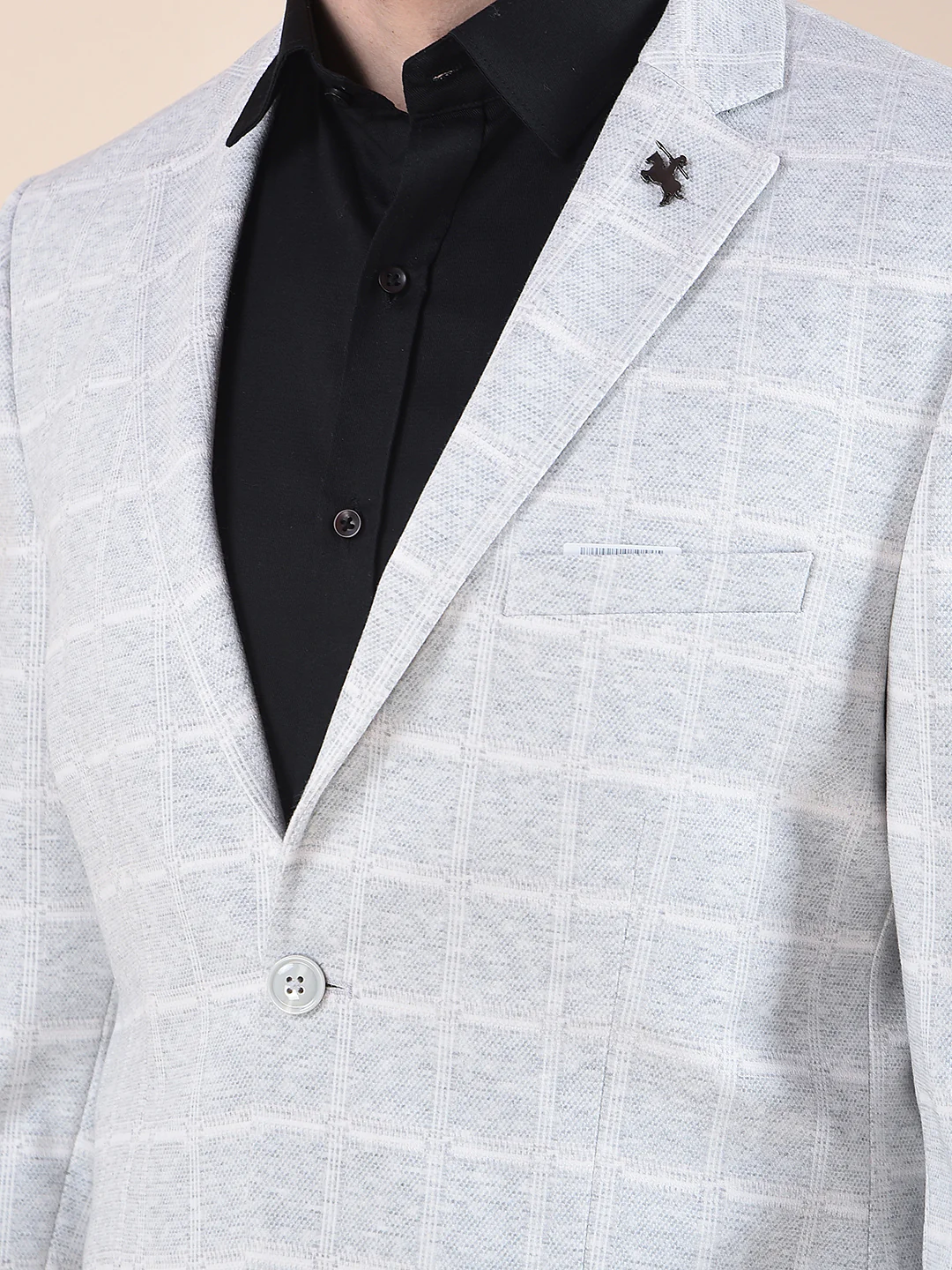 Blazer for Men | Premium Casual Blazer Slim Fit Notched Collar Terry Rayon Fabric Checkered Pattern - Image 7