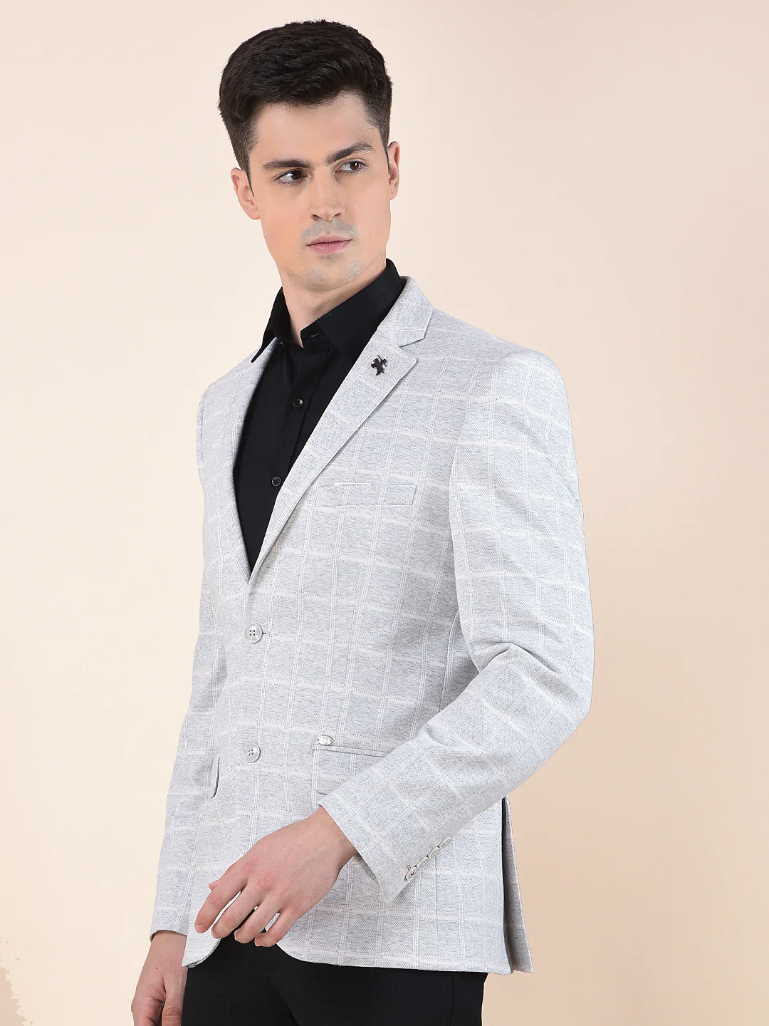 Blazer for Men | Premium Casual Blazer Slim Fit Notched Collar Terry Rayon Fabric Checkered Pattern - Image 9