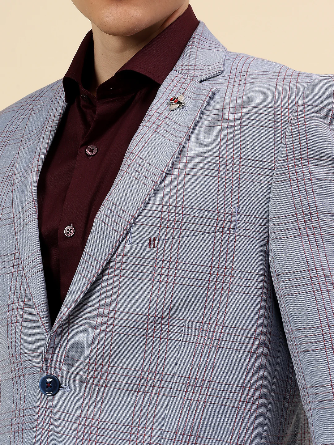 Blazer for Men | Premium Casual Blazer Slim Fit Notched Collar Poly Viscose Fabric Check Pattern - Image 6