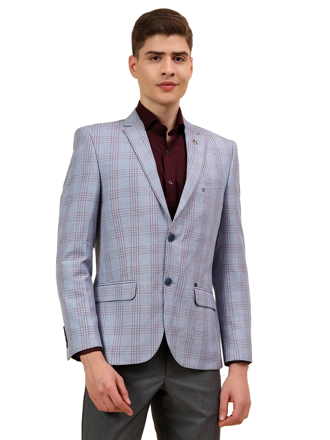 Blazer for Men | Premium Casual Blazer Slim Fit Notched Collar Poly Viscose Fabric Check Pattern - Image 8