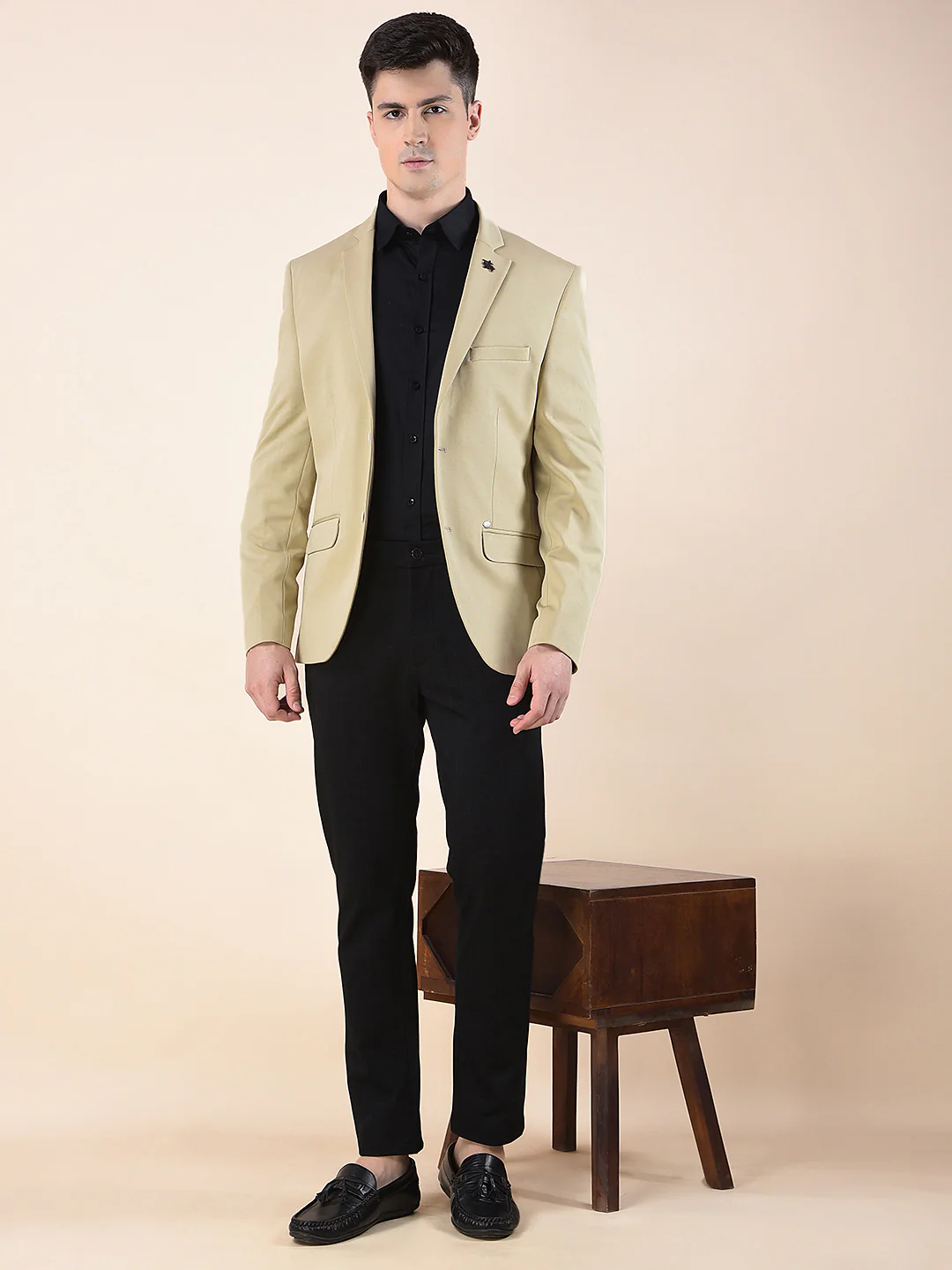 Blazer for Men | Premium Casual Blazer Slim Fit Notched Collar Polyester Fabric Solid Pattern - Image 2
