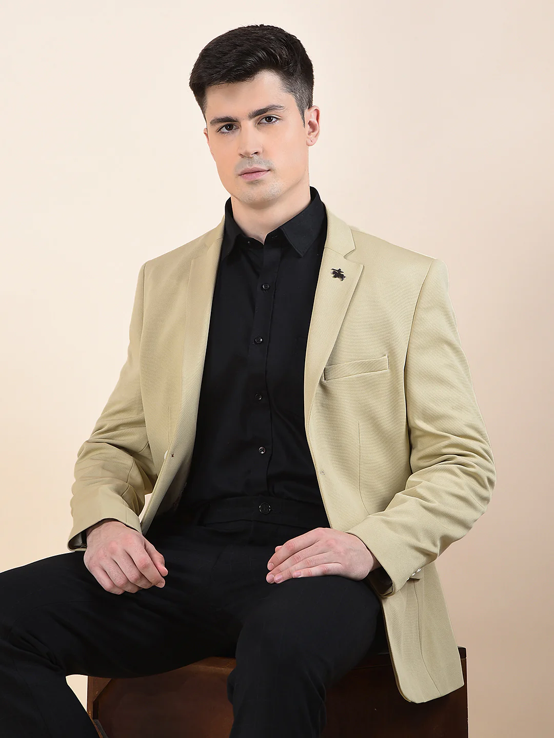 Blazer for Men | Premium Casual Blazer Slim Fit Notched Collar Polyester Fabric Solid Pattern - Image 3