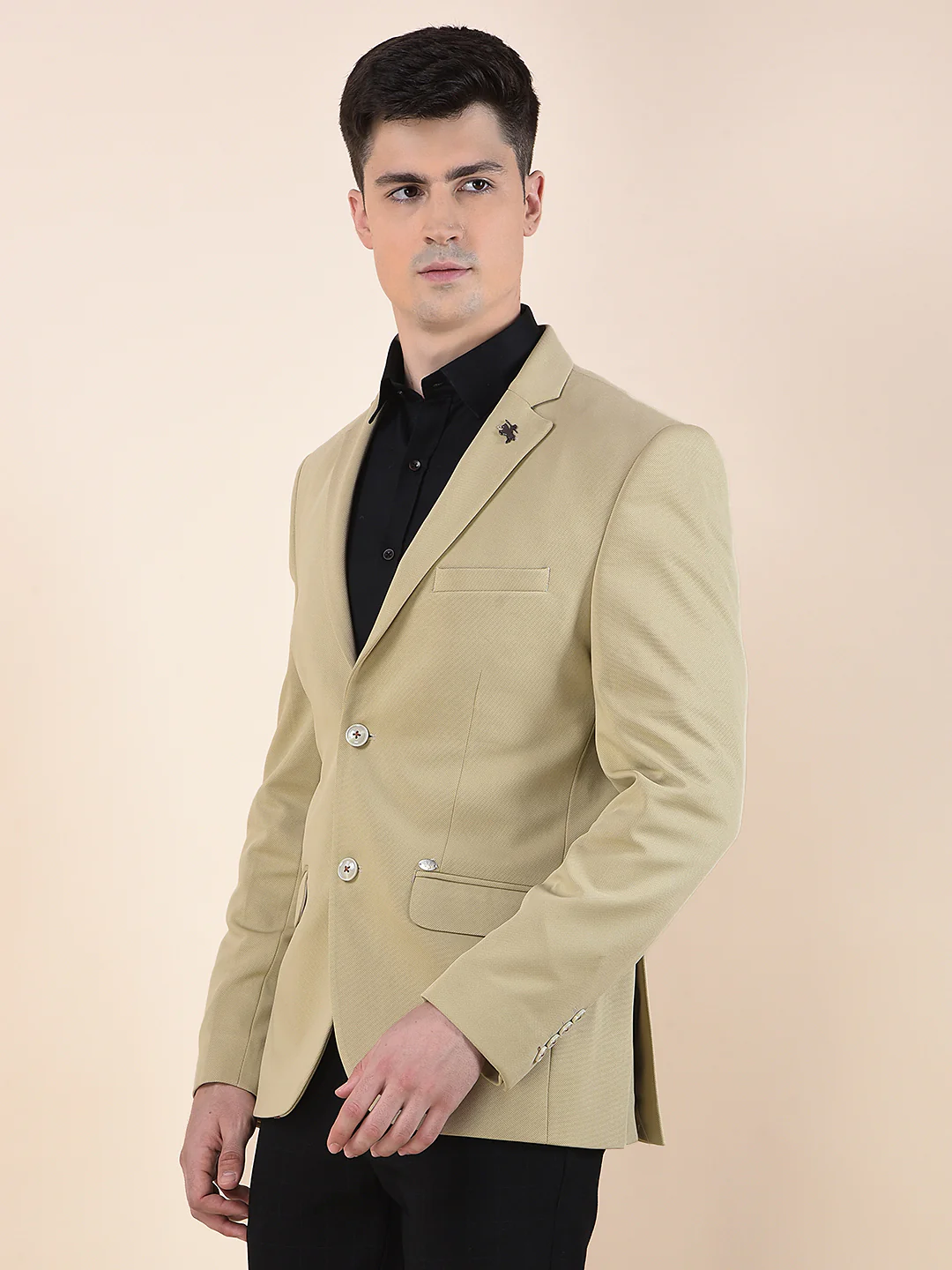 Blazer for Men | Premium Casual Blazer Slim Fit Notched Collar Polyester Fabric Solid Pattern - Image 4