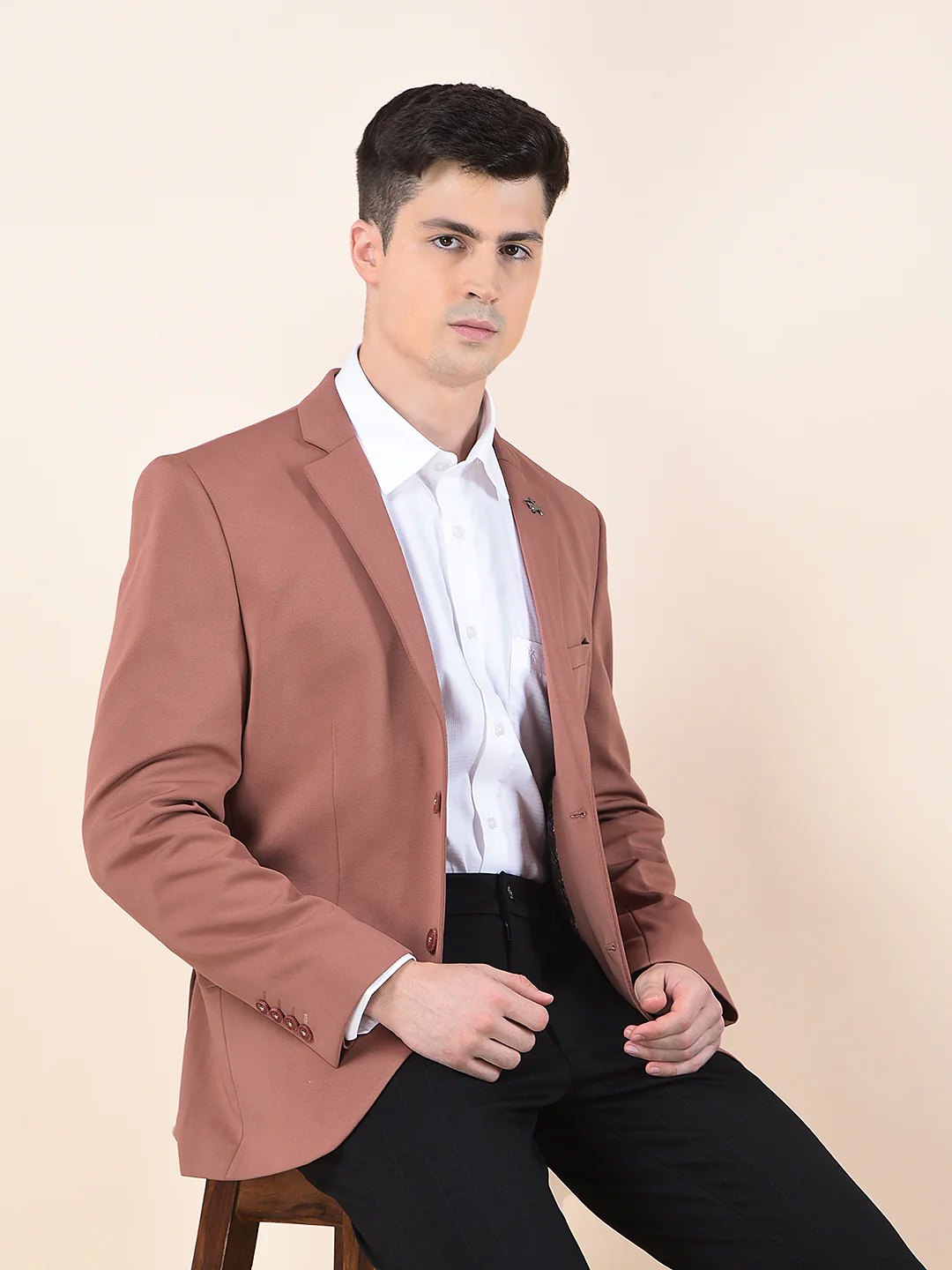 Blazer for Men | Premium Casual Blazer Slim Fit Notched Collar Polyester Fabric Solid Pattern - Image 3