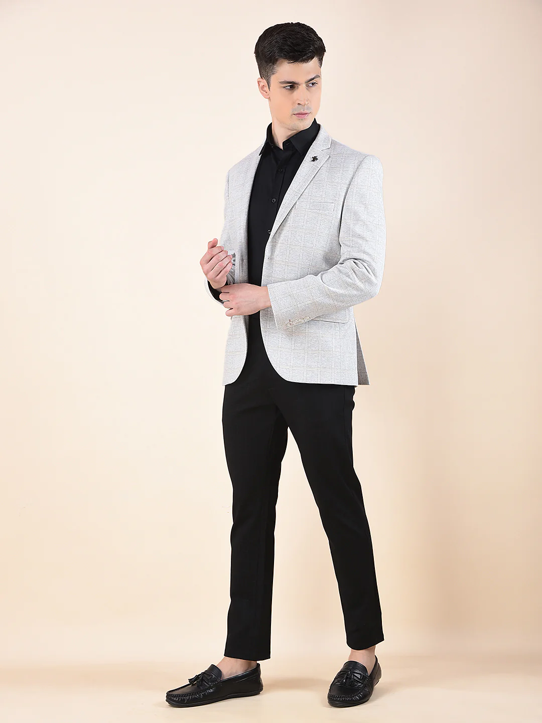 Blazer for Men | Premium Casual Blazer Slim Fit Notched Collar Terry Rayon Fabric Checkered Pattern - Image 10