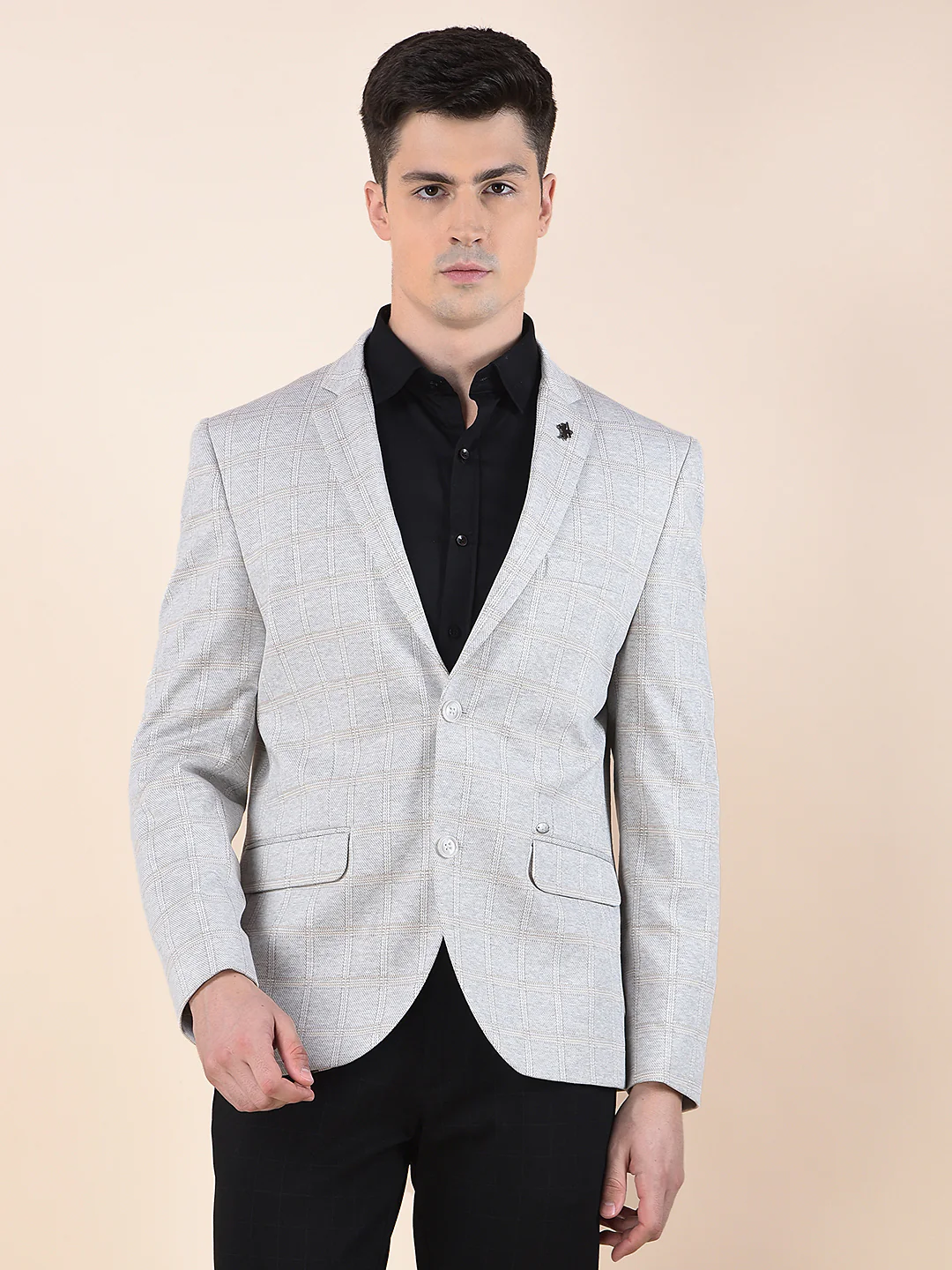 Blazer for Men | Premium Casual Blazer Slim Fit Notched Collar Terry Rayon Fabric Checkered Pattern - Image 4