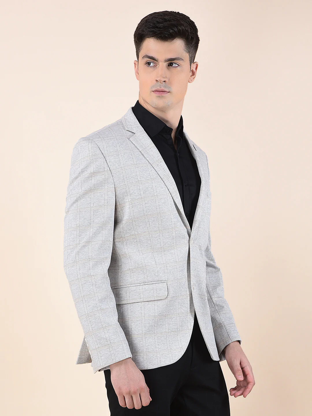 Blazer for Men | Premium Casual Blazer Slim Fit Notched Collar Terry Rayon Fabric Checkered Pattern - Image 5