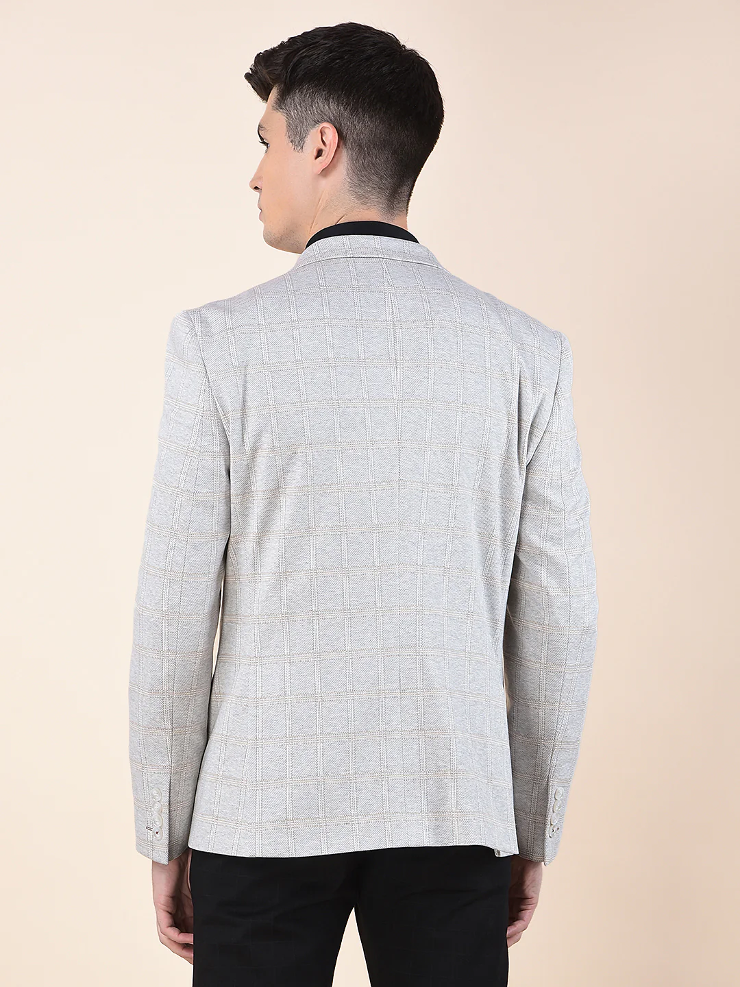 Blazer for Men | Premium Casual Blazer Slim Fit Notched Collar Terry Rayon Fabric Checkered Pattern - Image 7