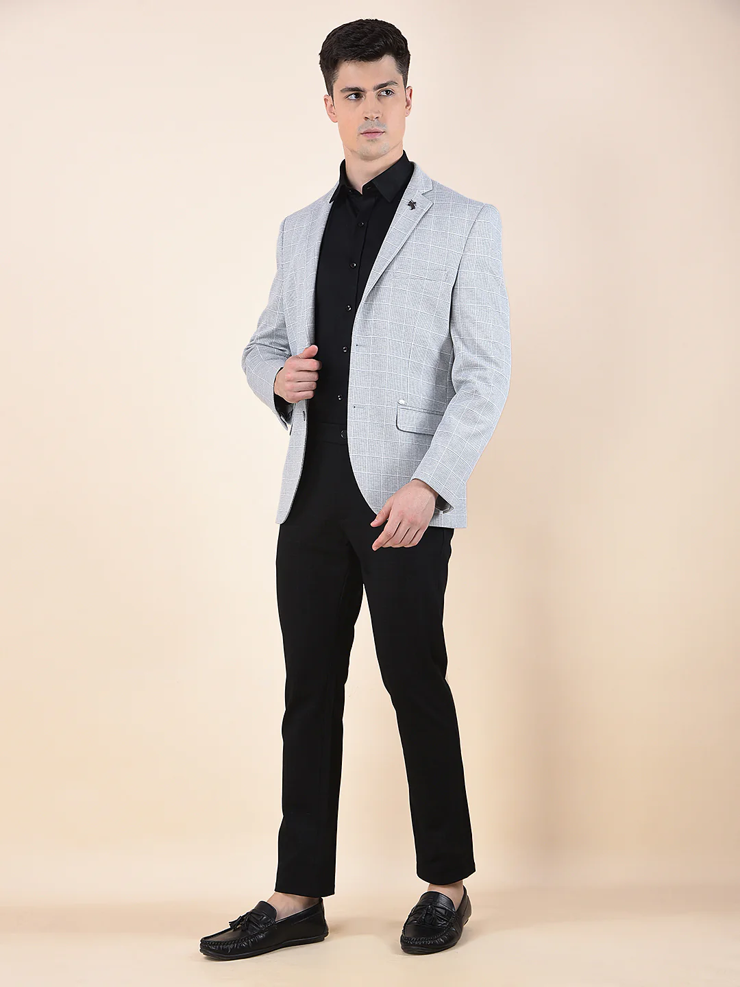 Blazer for Men | Premium Casual Blazer Slim Fit Notched Collar Terry Rayon Fabric Checkered Pattern - Image 10