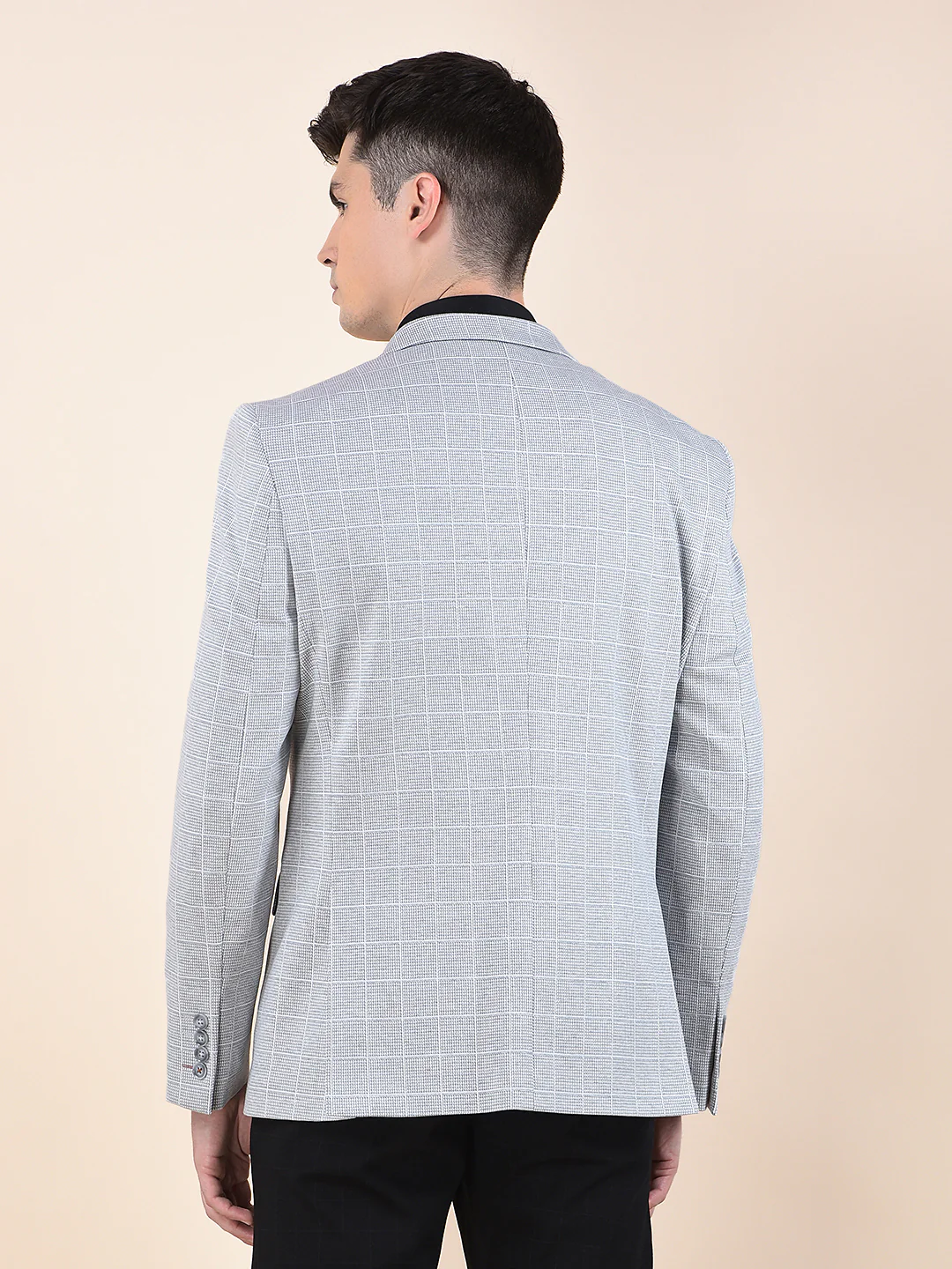 Blazer for Men | Premium Casual Blazer Slim Fit Notched Collar Terry Rayon Fabric Checkered Pattern - Image 4