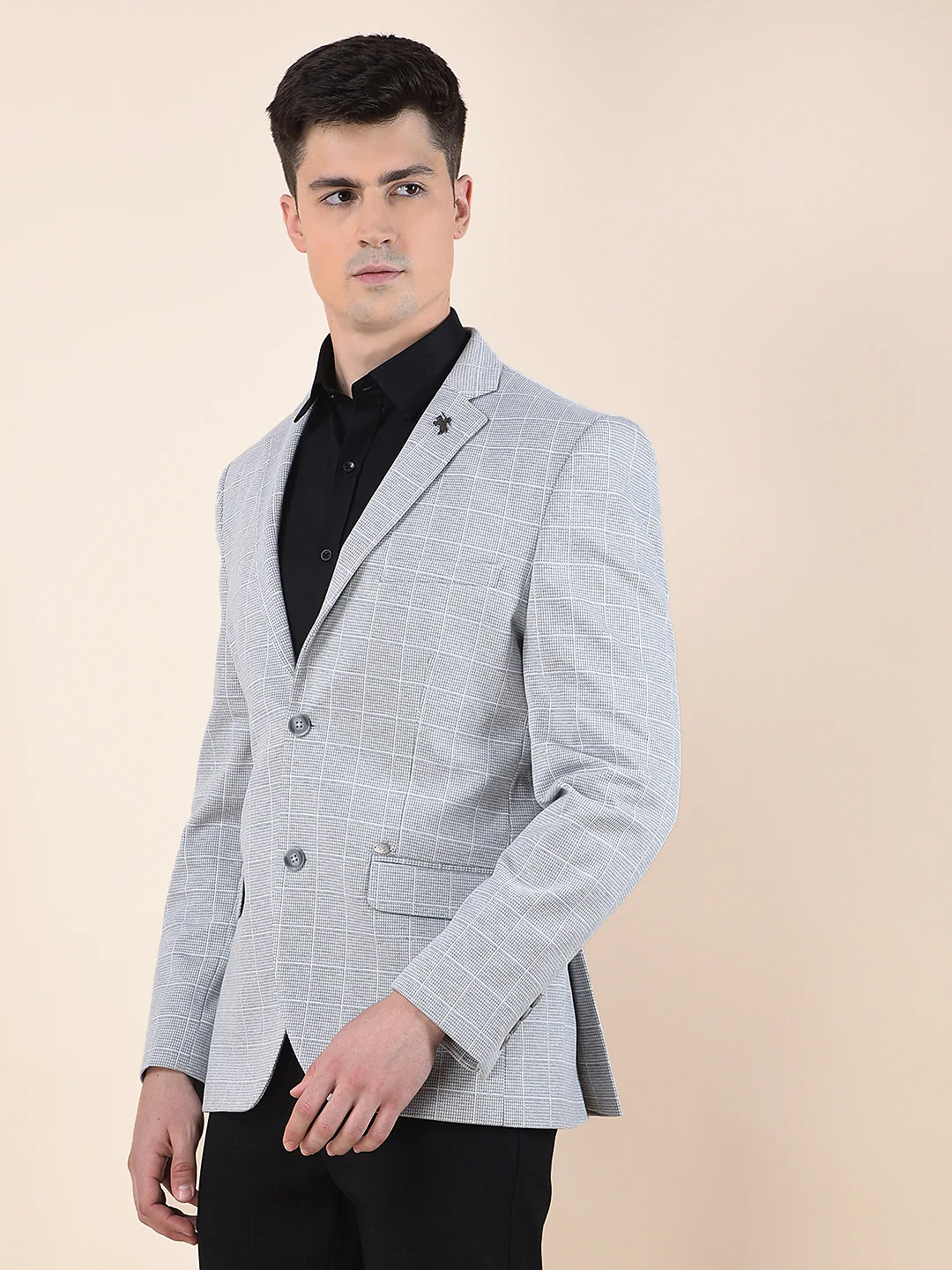 Blazer for Men | Premium Casual Blazer Slim Fit Notched Collar Terry Rayon Fabric Checkered Pattern - Image 5