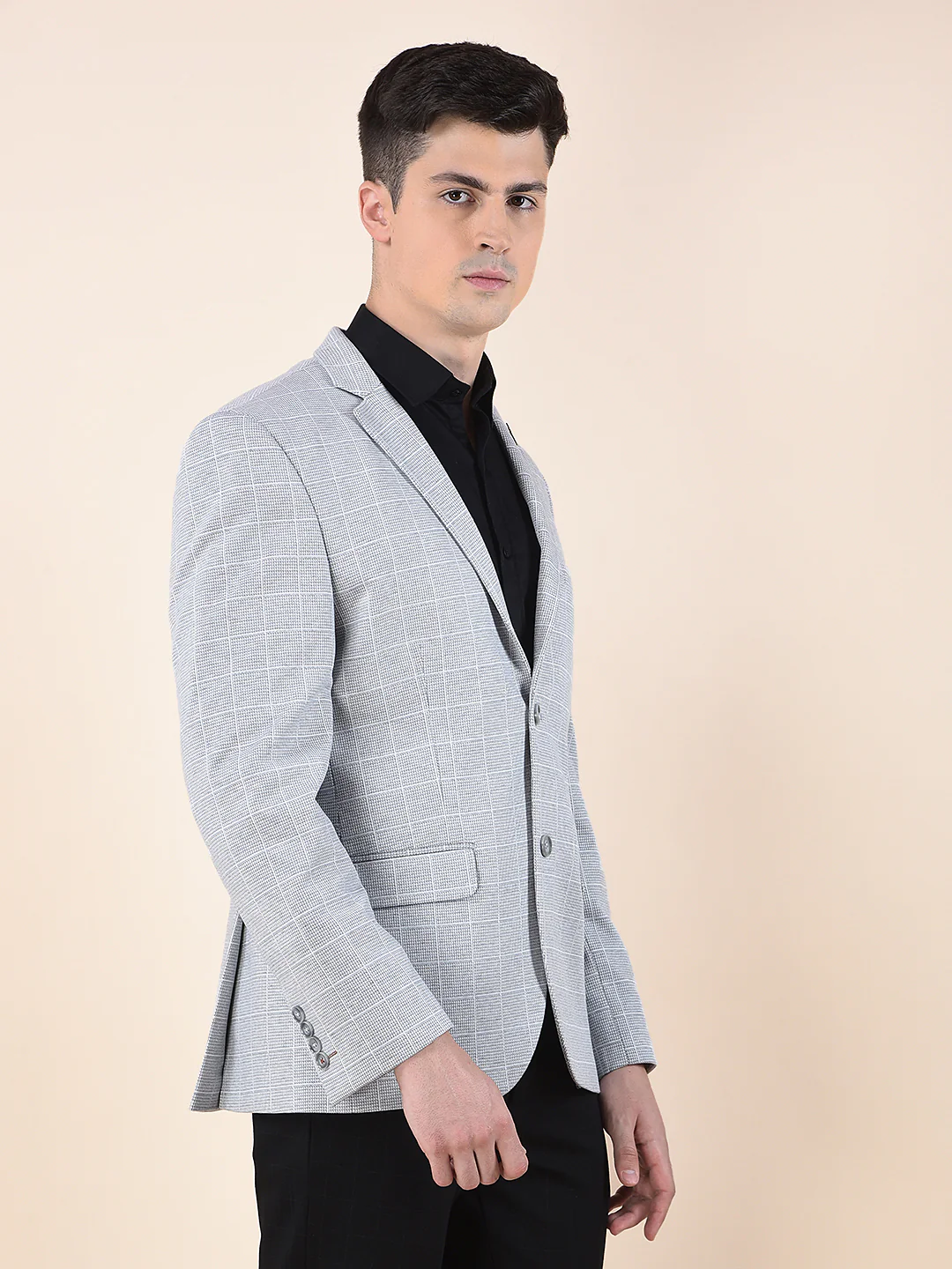 Blazer for Men | Premium Casual Blazer Slim Fit Notched Collar Terry Rayon Fabric Checkered Pattern - Image 8