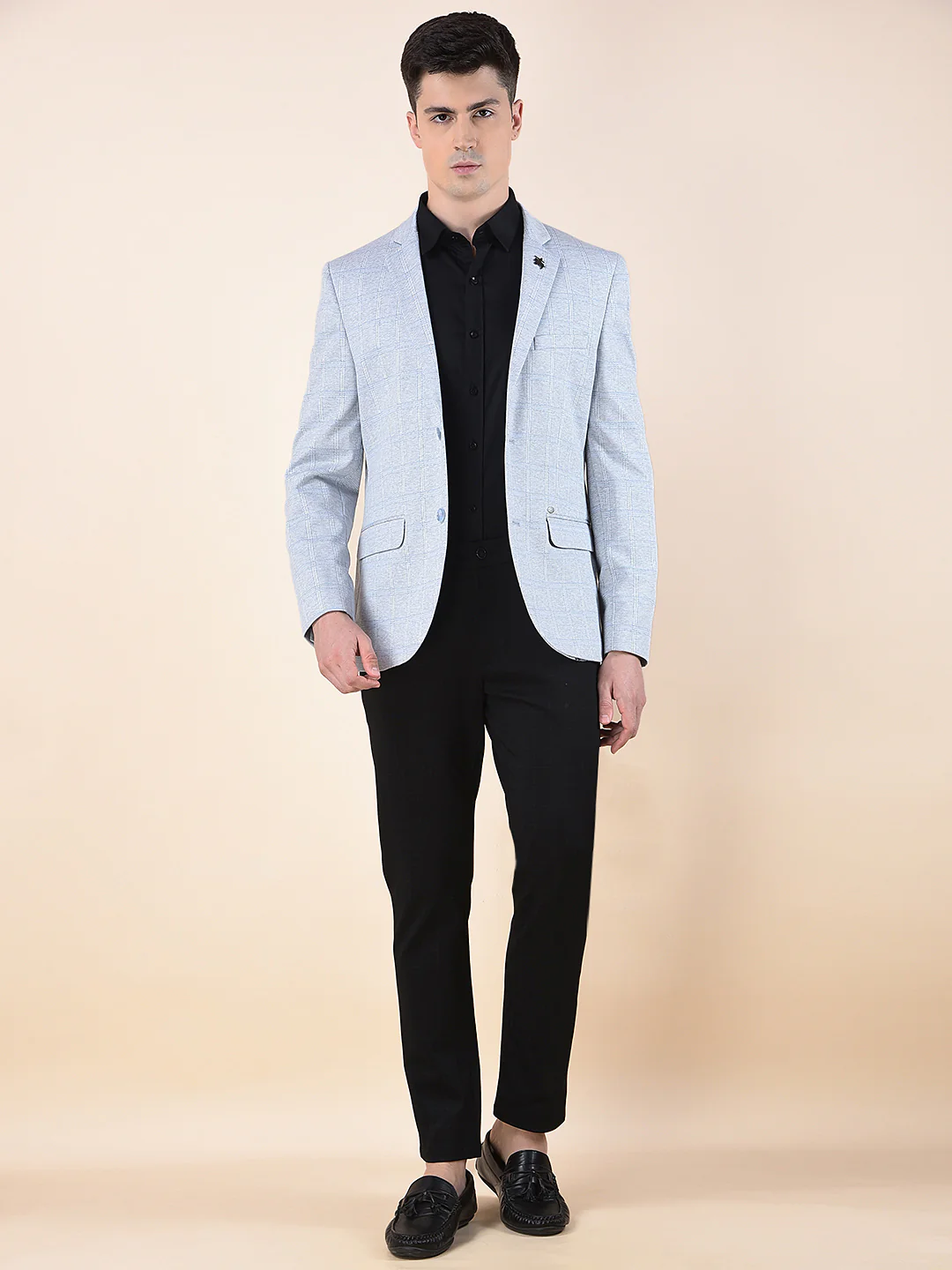 Blazer for Men | Premium Casual Blazer Slim Fit Notched Collar Terry Rayon Fabric Checkered Pattern - Image 3