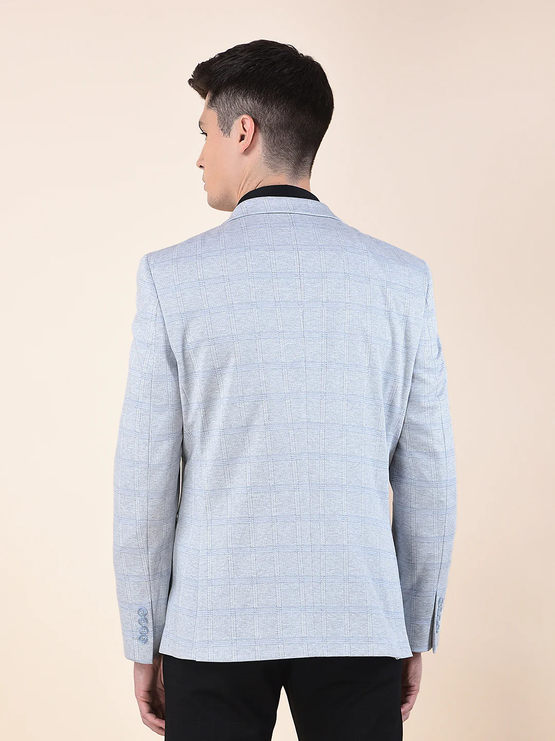 Blazer for Men | Premium Casual Blazer Slim Fit Notched Collar Terry Rayon Fabric Checkered Pattern - Image 4
