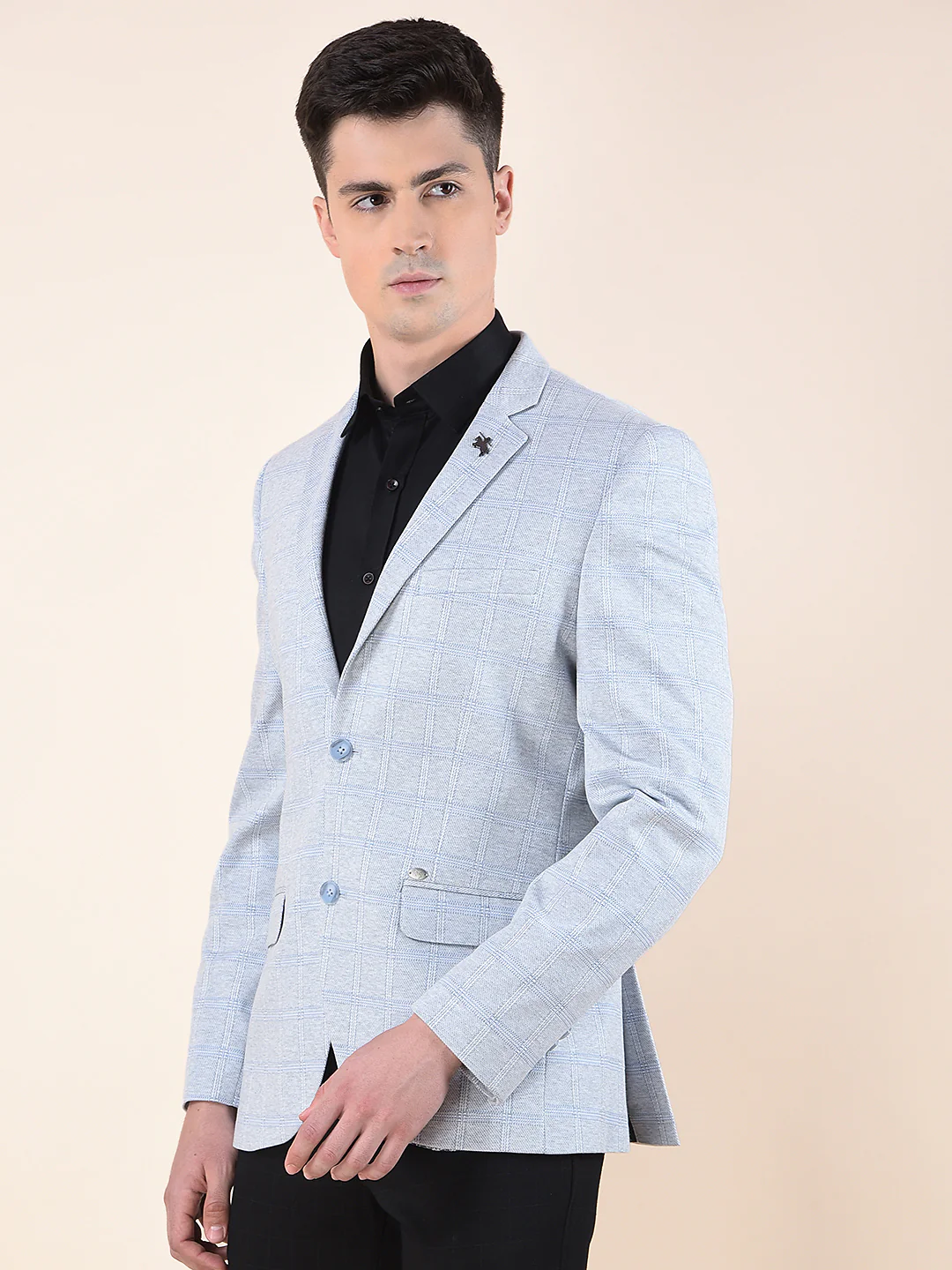 Blazer for Men | Premium Casual Blazer Slim Fit Notched Collar Terry Rayon Fabric Checkered Pattern - Image 5