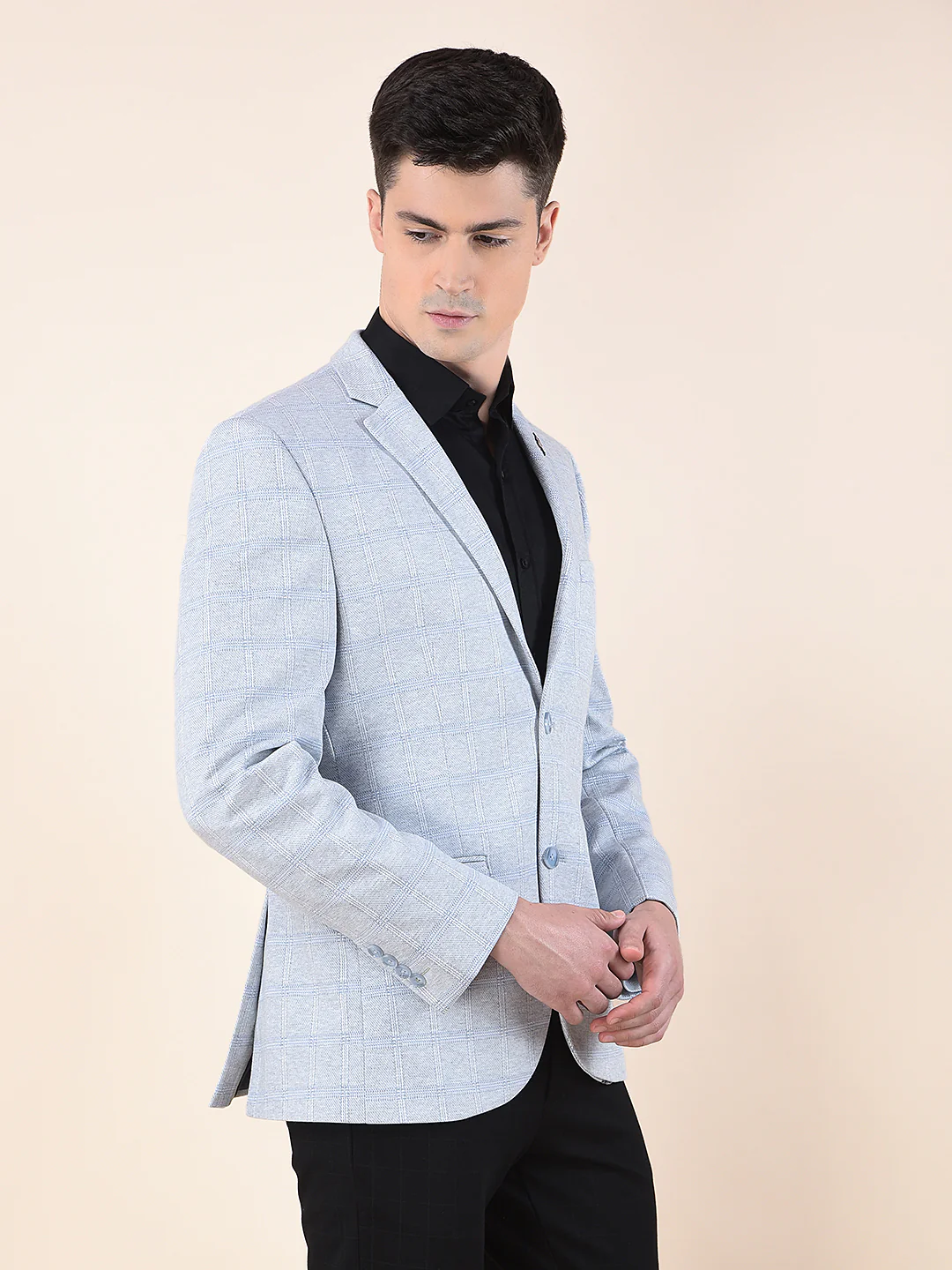 Blazer for Men | Premium Casual Blazer Slim Fit Notched Collar Terry Rayon Fabric Checkered Pattern - Image 7