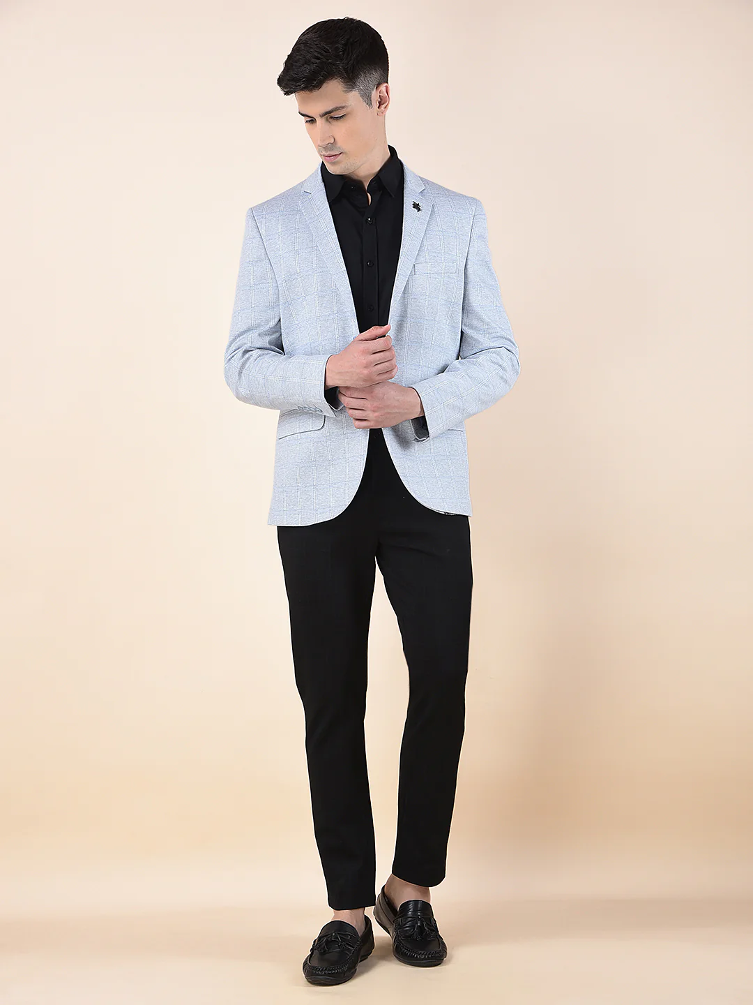 Blazer for Men | Premium Casual Blazer Slim Fit Notched Collar Terry Rayon Fabric Checkered Pattern - Image 9