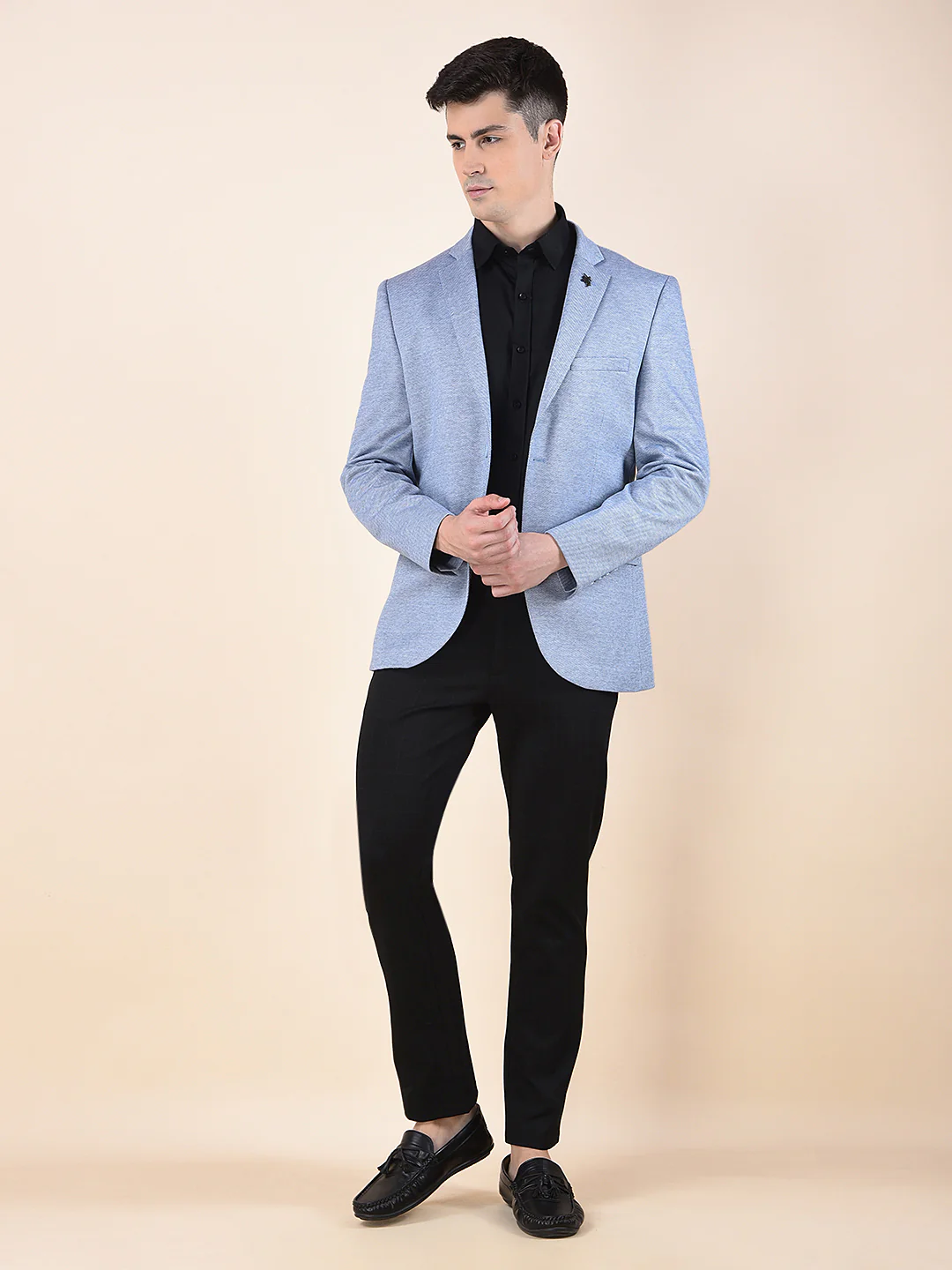 Blazer for Men | Premium Casual Blazer Slim Fit Notched Collar Terry Rayon Fabric Self Design Pattern - Image 10