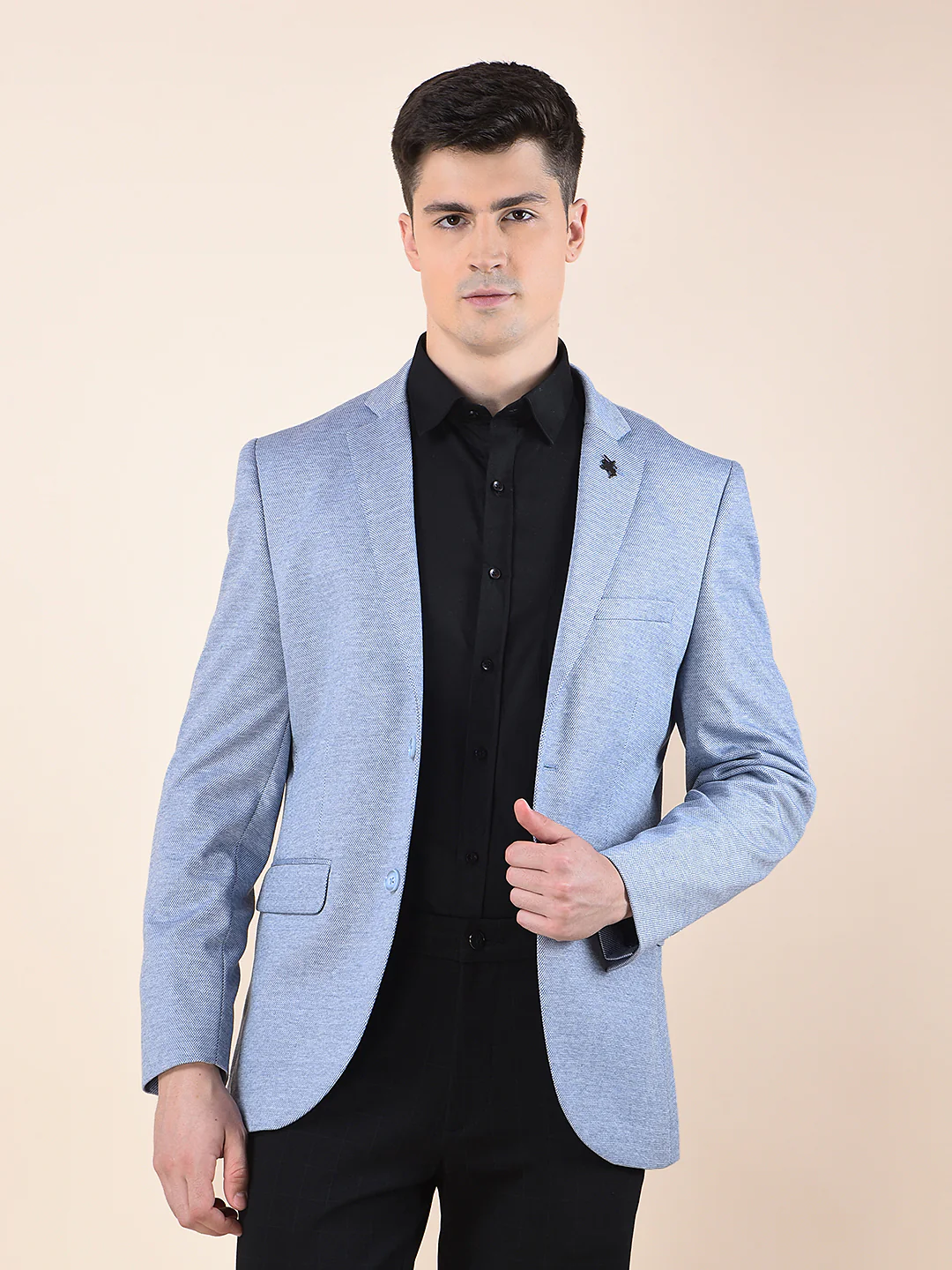 Blazer for Men | Premium Casual Blazer Slim Fit Notched Collar Terry Rayon Fabric Self Design Pattern - Image 4