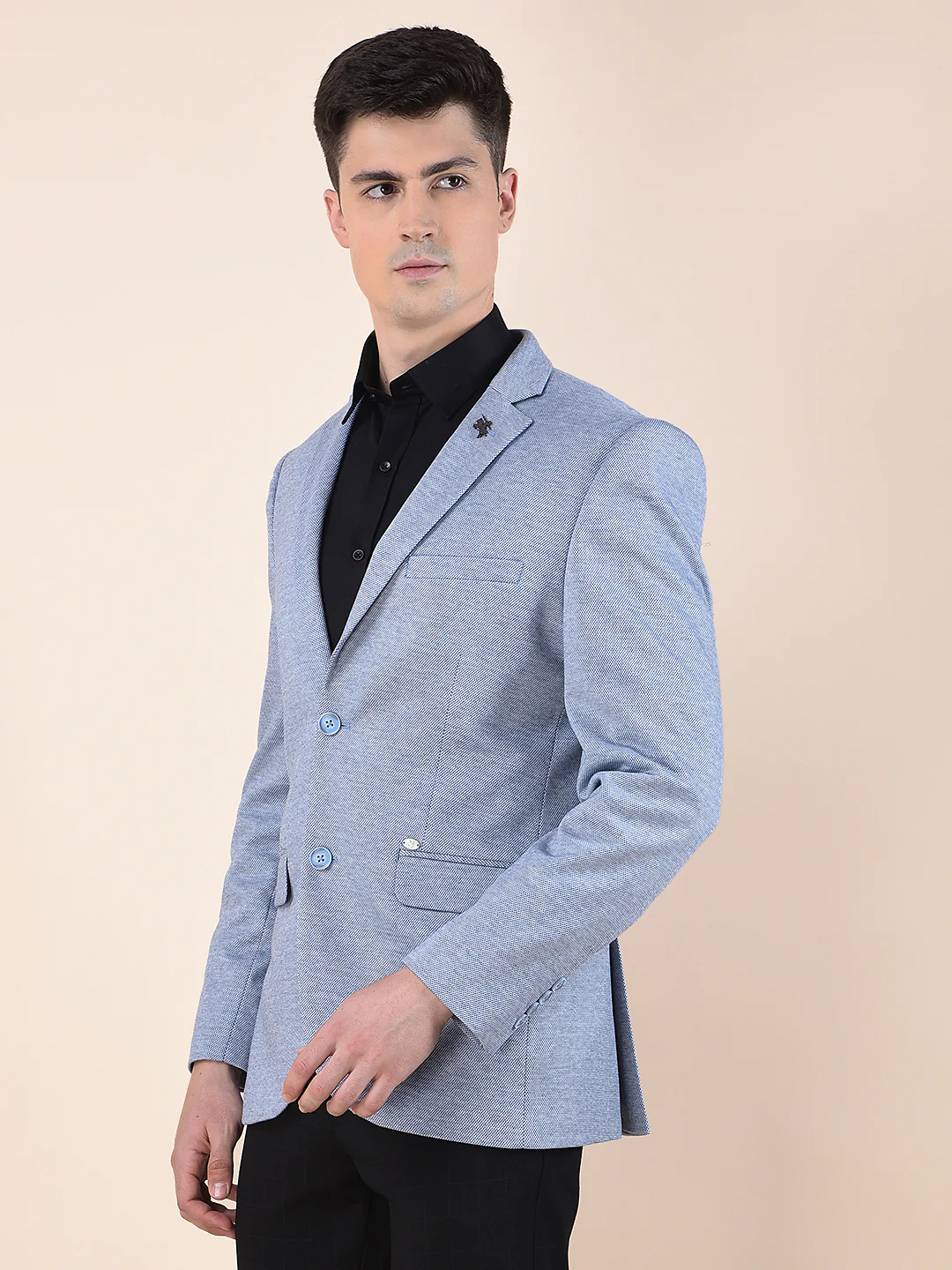 Blazer for Men | Premium Casual Blazer Slim Fit Notched Collar Terry Rayon Fabric Self Design Pattern - Image 6