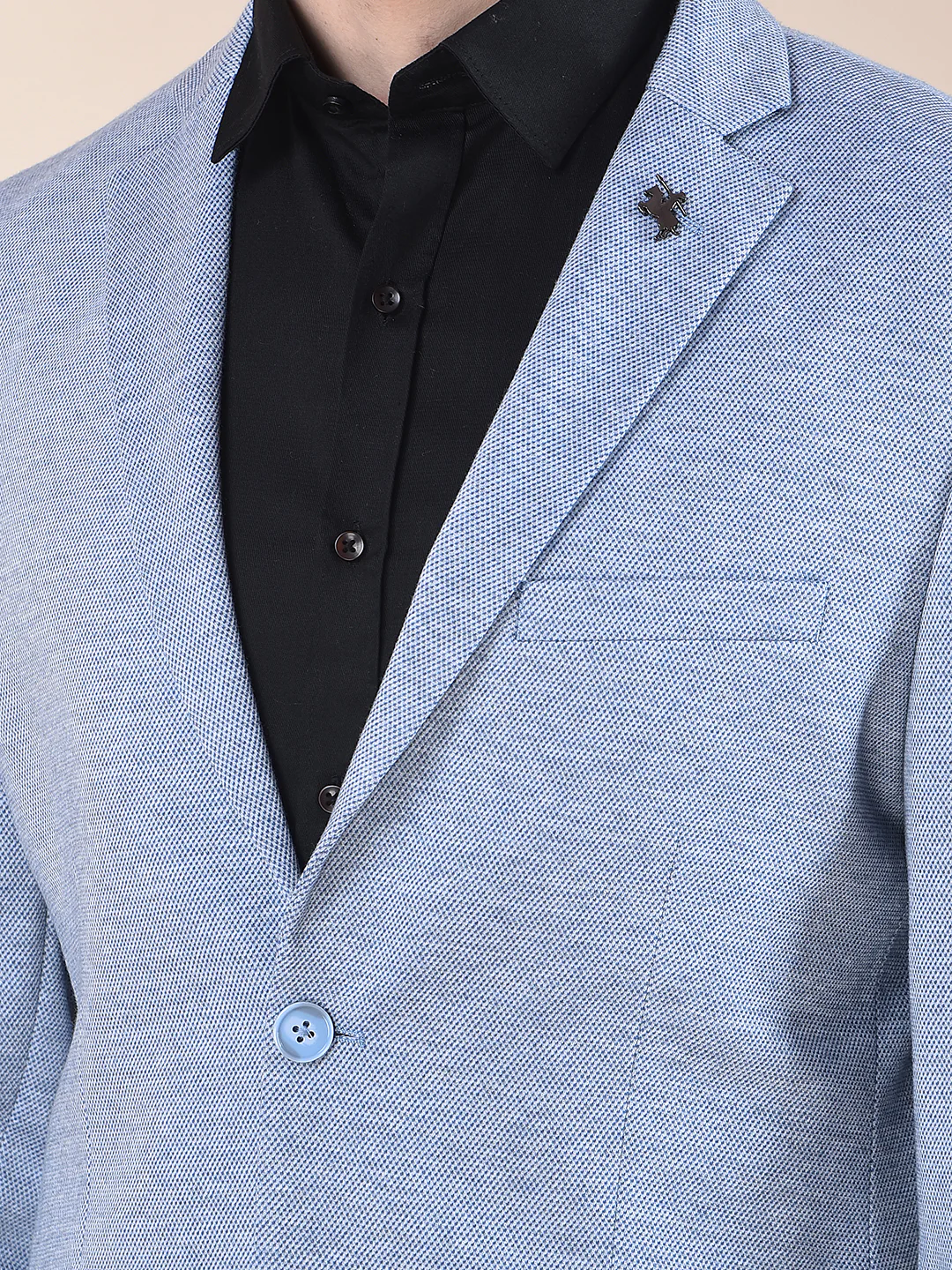 Blazer for Men | Premium Casual Blazer Slim Fit Notched Collar Terry Rayon Fabric Self Design Pattern - Image 7