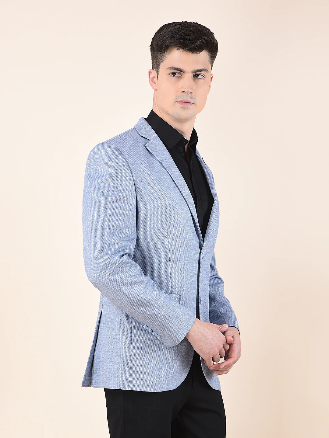 Blazer for Men | Premium Casual Blazer Slim Fit Notched Collar Terry Rayon Fabric Self Design Pattern - Image 8