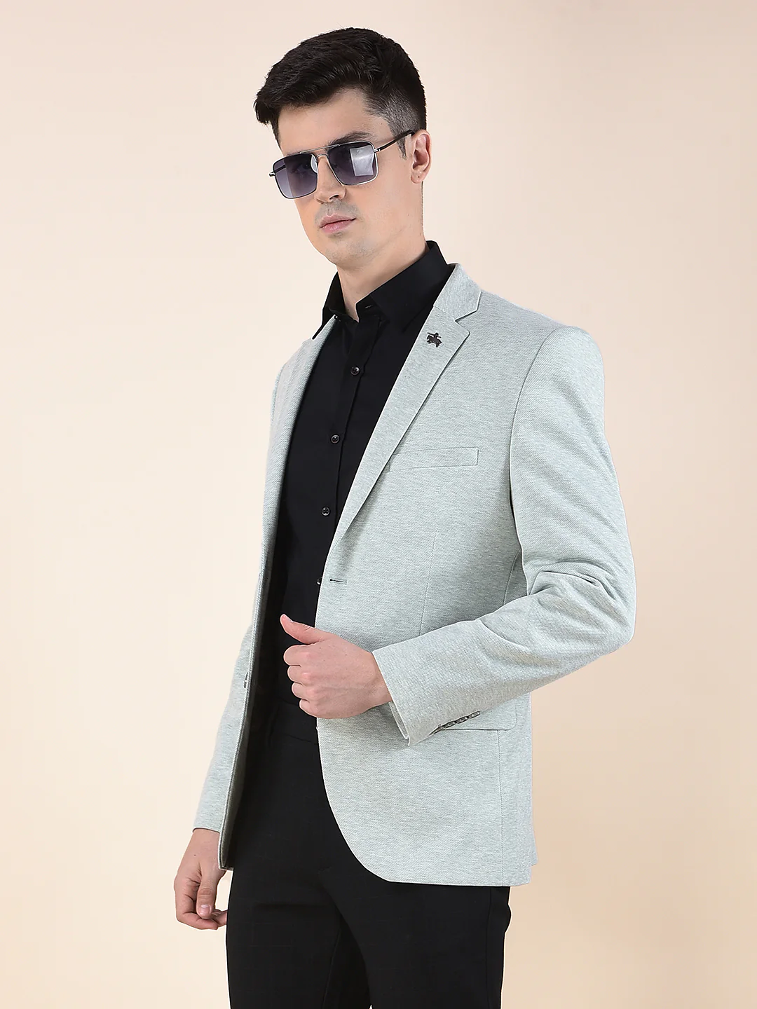 Blazer for Men | Premium Casual Blazer Slim Fit Notched Collar Terry Rayon Fabric Self Design Pattern - Image 11