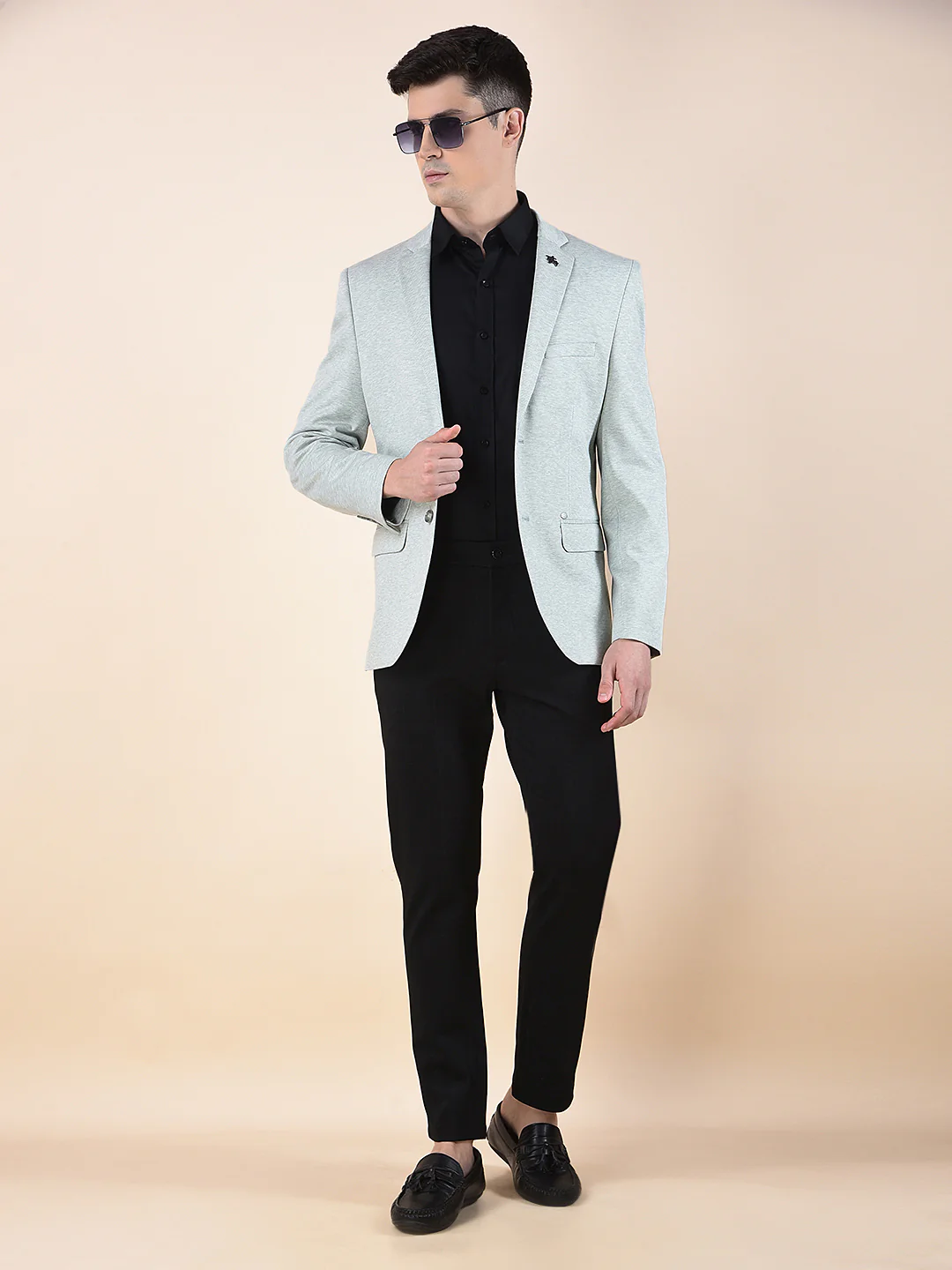 Blazer for Men | Premium Casual Blazer Slim Fit Notched Collar Terry Rayon Fabric Self Design Pattern - Image 2