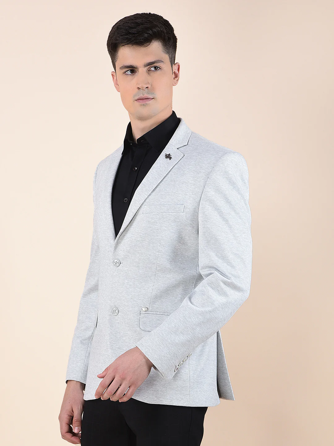 Blazer for Men | Premium Casual Blazer Slim Fit Notched Collar Terry Rayon Fabric Self Design Pattern - Image 5