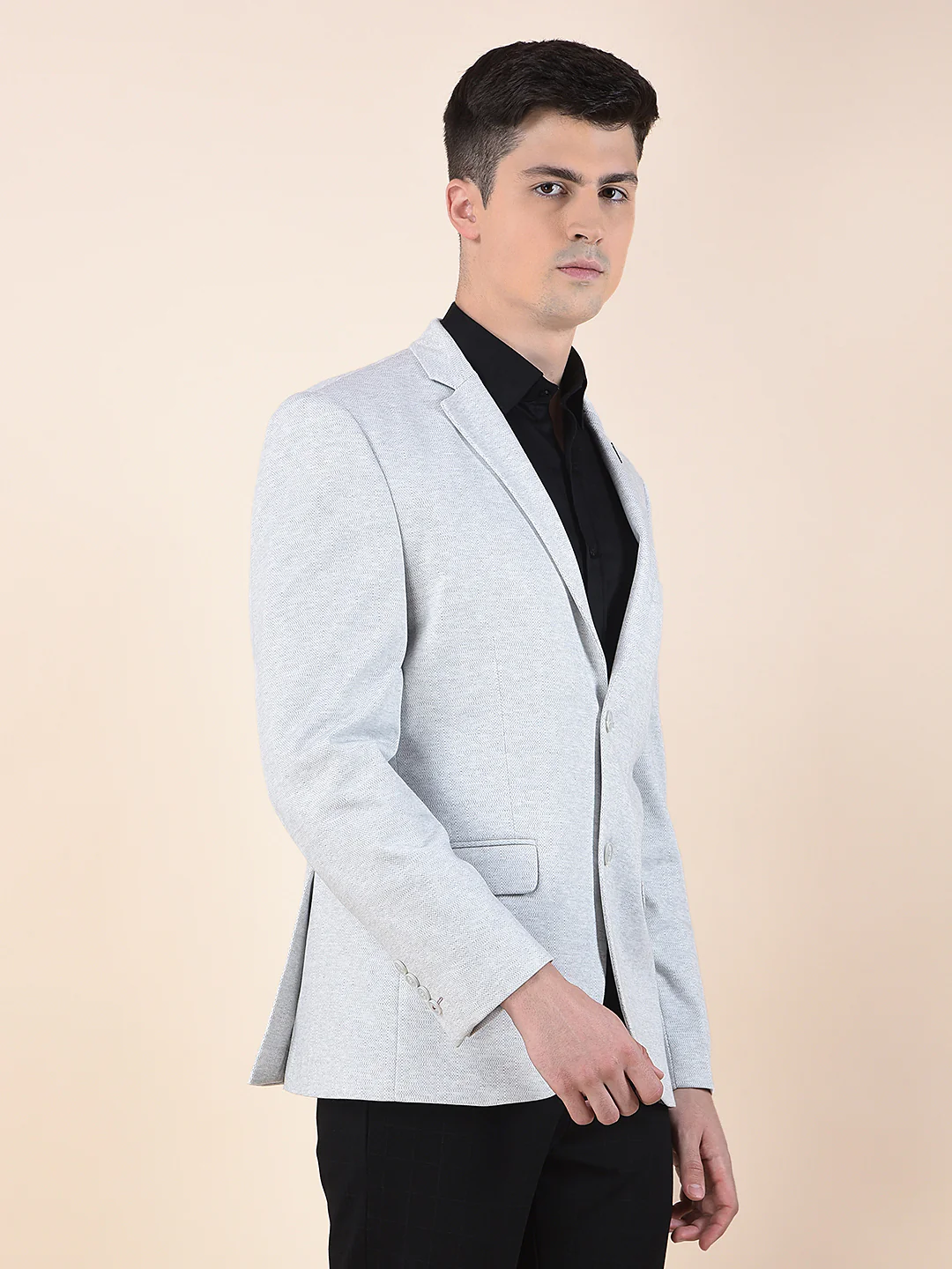 Blazer for Men | Premium Casual Blazer Slim Fit Notched Collar Terry Rayon Fabric Self Design Pattern - Image 8