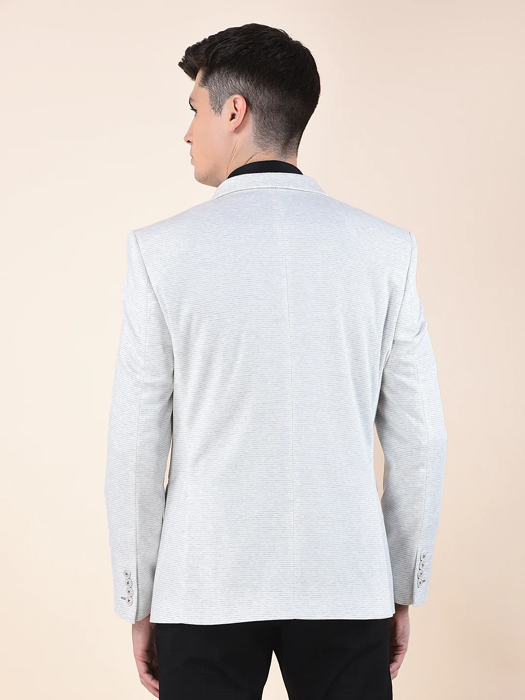 Blazer for Men | Premium Casual Blazer Slim Fit Notched Collar Terry Rayon Fabric Self Design Pattern - Image 3