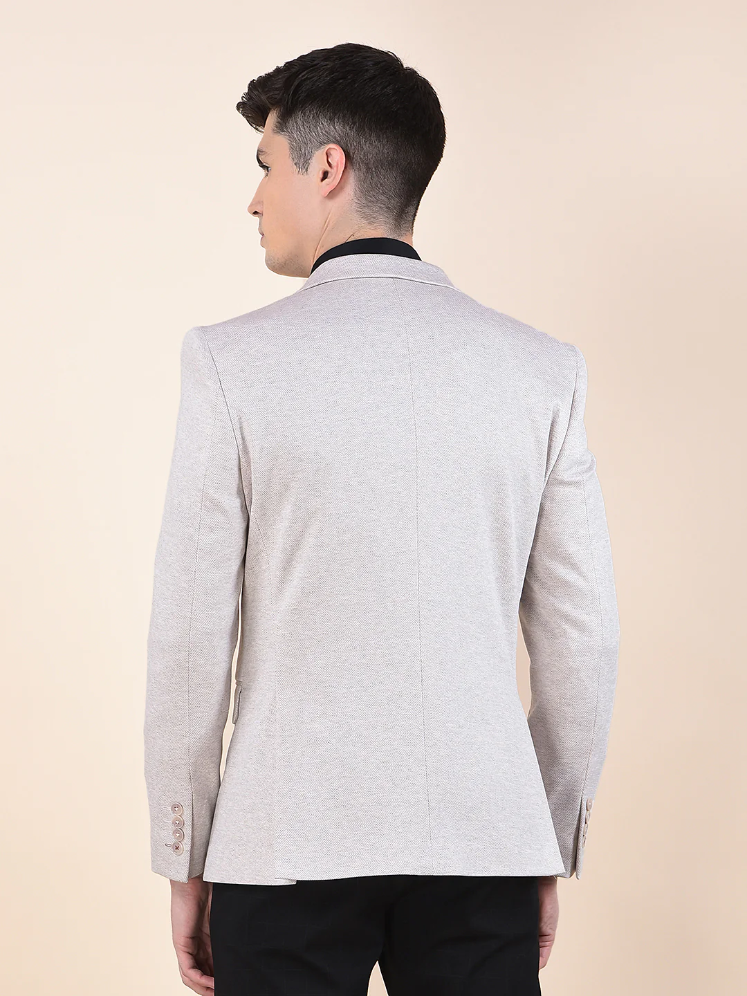 Blazer for Men | Premium Casual Blazer Slim Fit Notched Collar Terry Rayon Fabric Self Design Pattern - Image 4