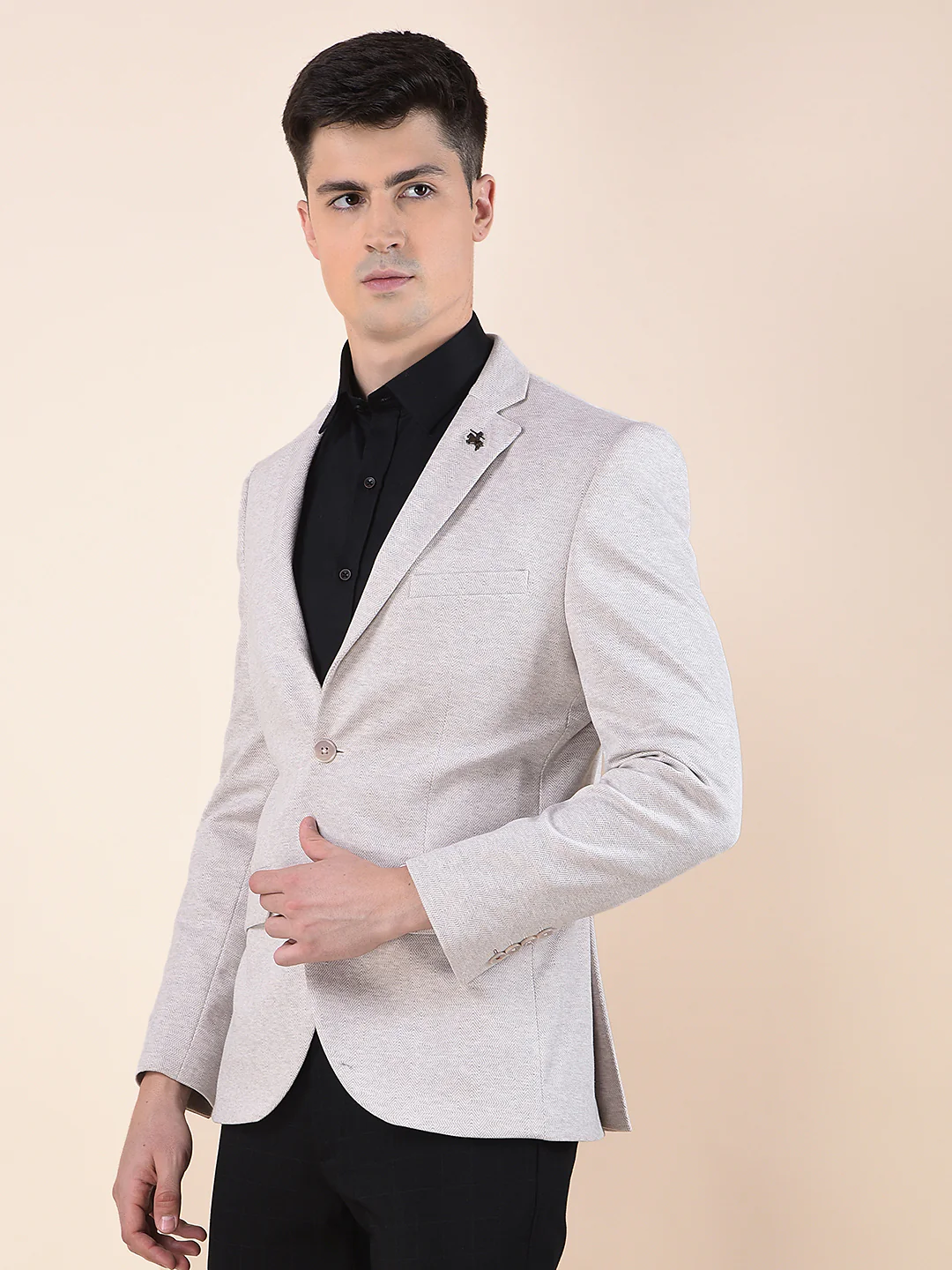Blazer for Men | Premium Casual Blazer Slim Fit Notched Collar Terry Rayon Fabric Self Design Pattern - Image 5