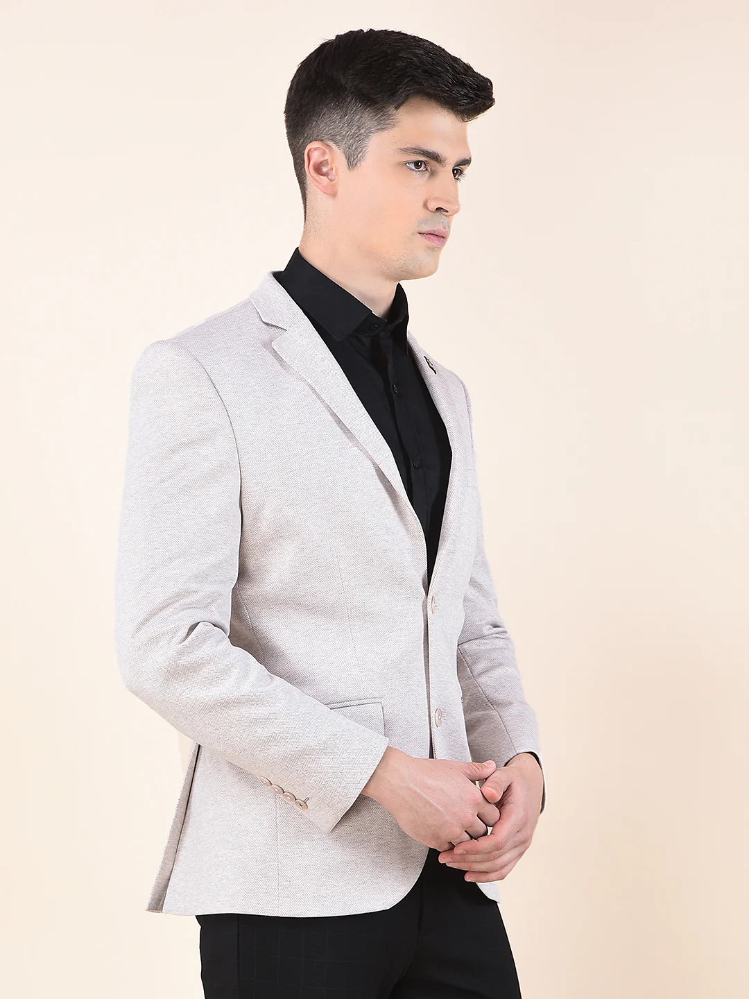 Blazer for Men | Premium Casual Blazer Slim Fit Notched Collar Terry Rayon Fabric Self Design Pattern - Image 7