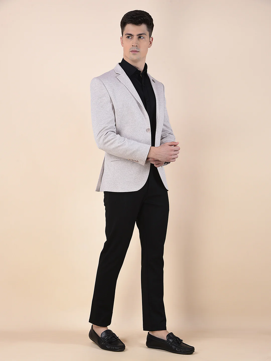 Blazer for Men | Premium Casual Blazer Slim Fit Notched Collar Terry Rayon Fabric Self Design Pattern - Image 9