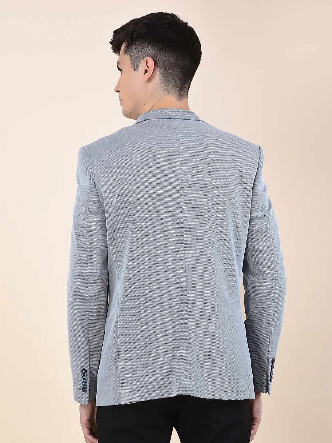 Blazer for Men | Premium Casual Blazer Slim Fit Notched Collar Terry Rayon Fabric Self Design Pattern - Image 3
