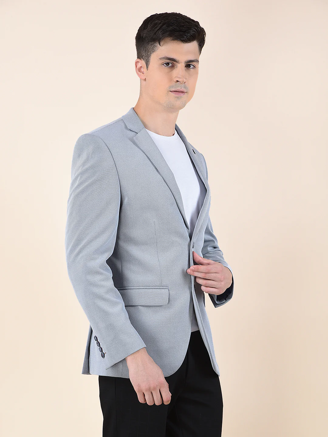 Blazer for Men | Premium Casual Blazer Slim Fit Notched Collar Terry Rayon Fabric Self Design Pattern - Image 6