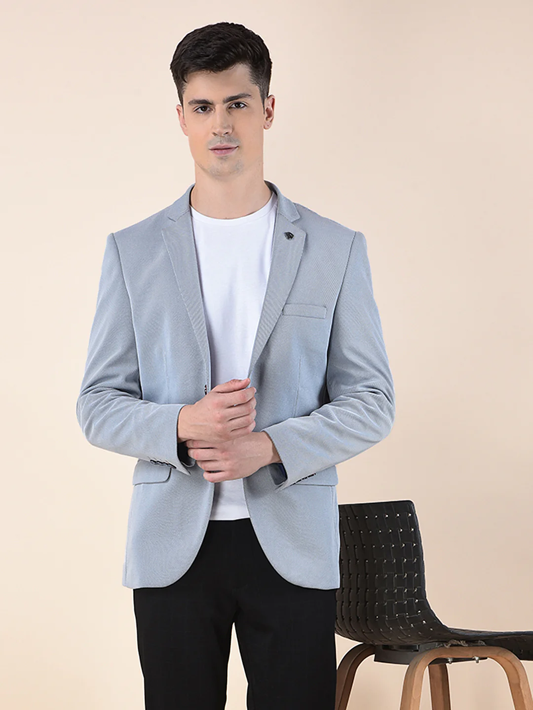 Blazer for Men | Premium Casual Blazer Slim Fit Notched Collar Terry Rayon Fabric Self Design Pattern - Image 9