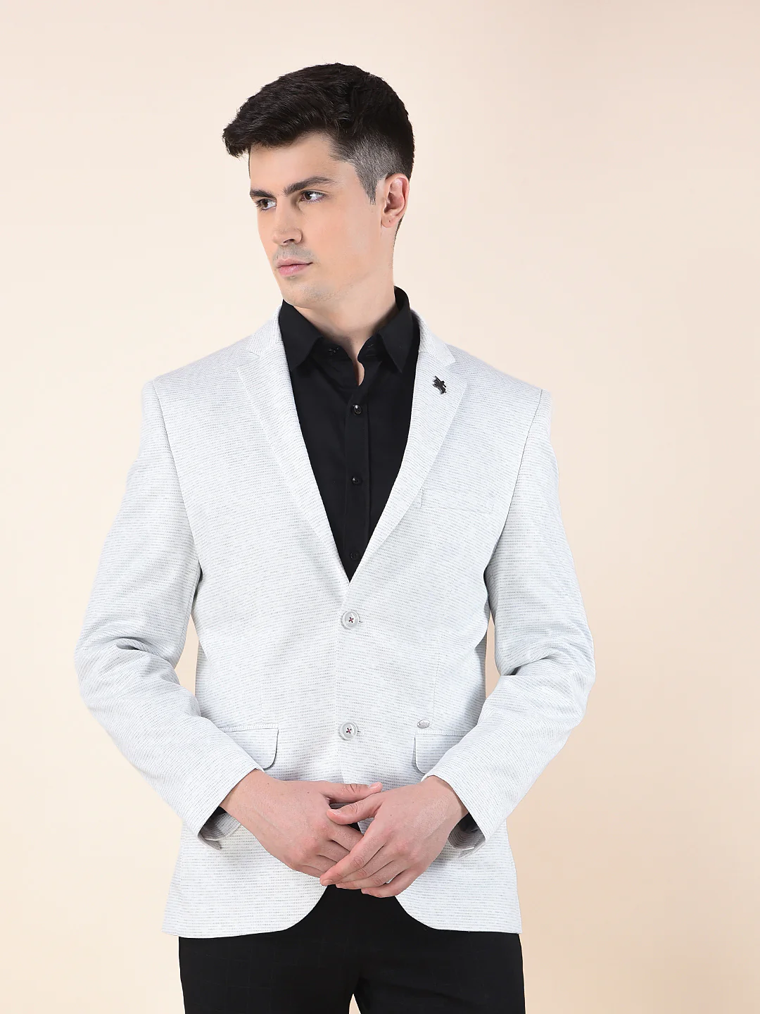 Blazer for Men | Premium Casual Blazer Slim Fit Notched Collar Terry Rayon Fabric Self Design Pattern - Image 8