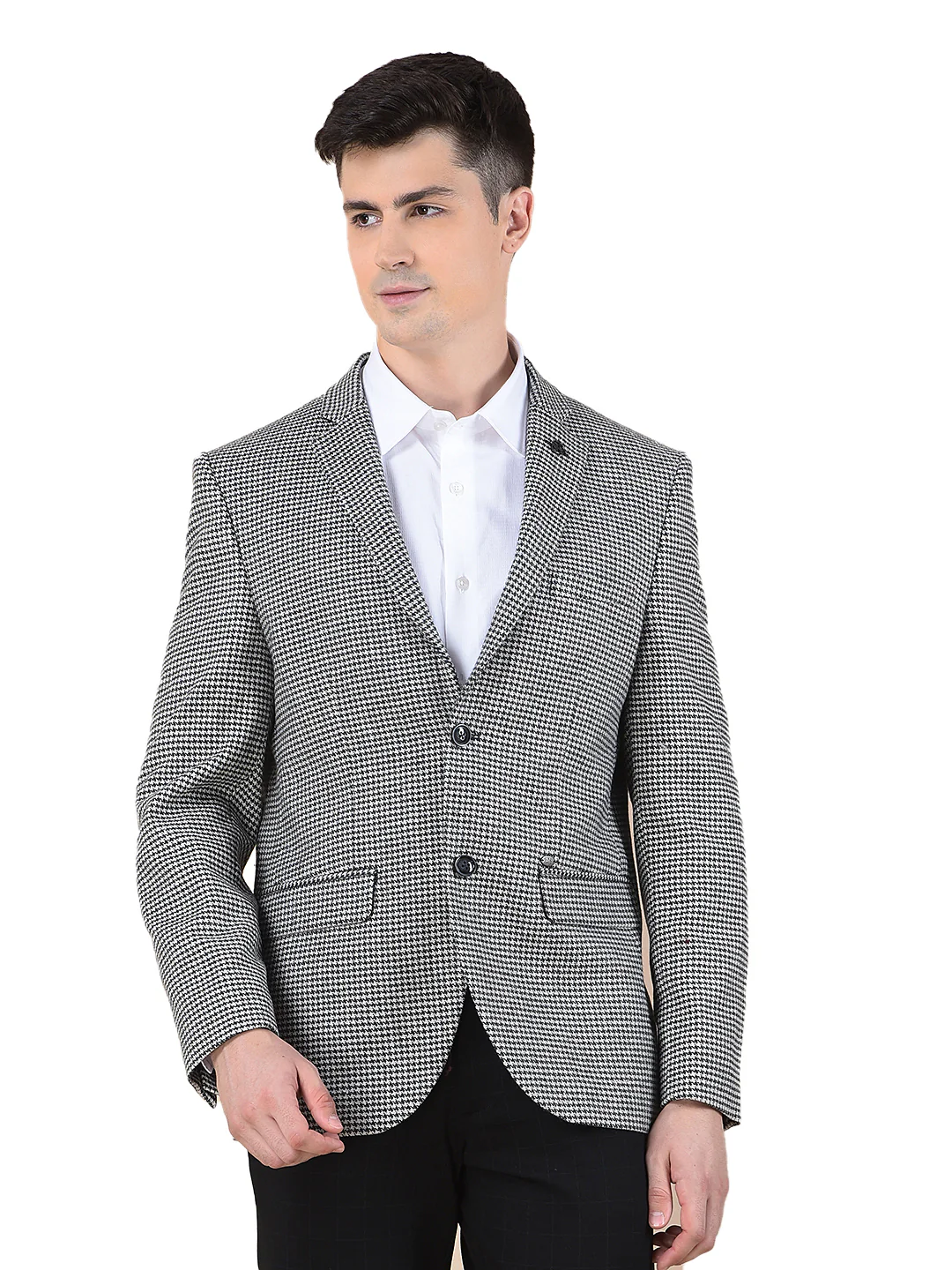 Blazer for Men | Premium Formal Blazer Slim Fit Notched Collar Tweed Fabric Checkered Pattern - Image 9