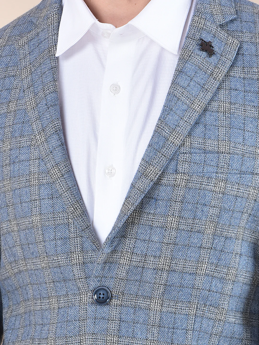 Blazer for Men | Premium Formal Blazer Slim Fit Notched Collar Wool Blend Fabric Checkered Pattern - Image 7