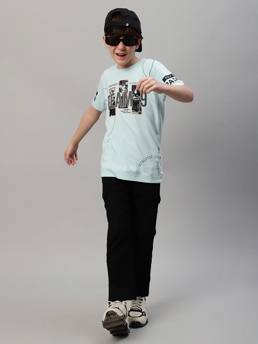 Boys Casual Aqua Half Sleeve  T-Shirt - Image 7